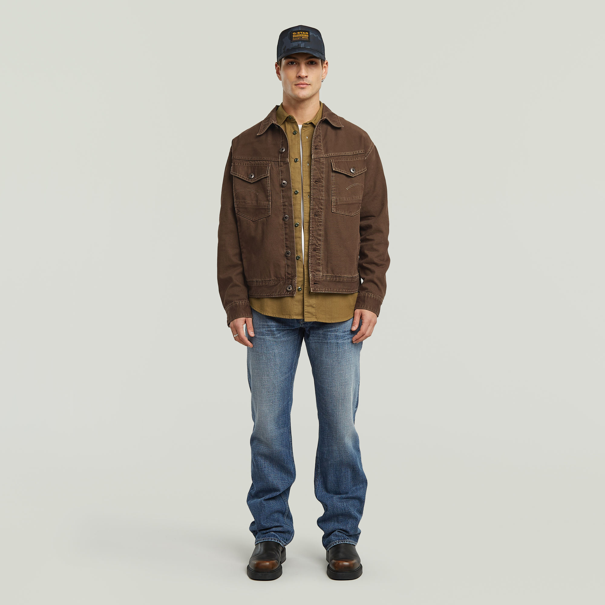 Thumbnail - Marine Slim Hemd - Braun - Herren