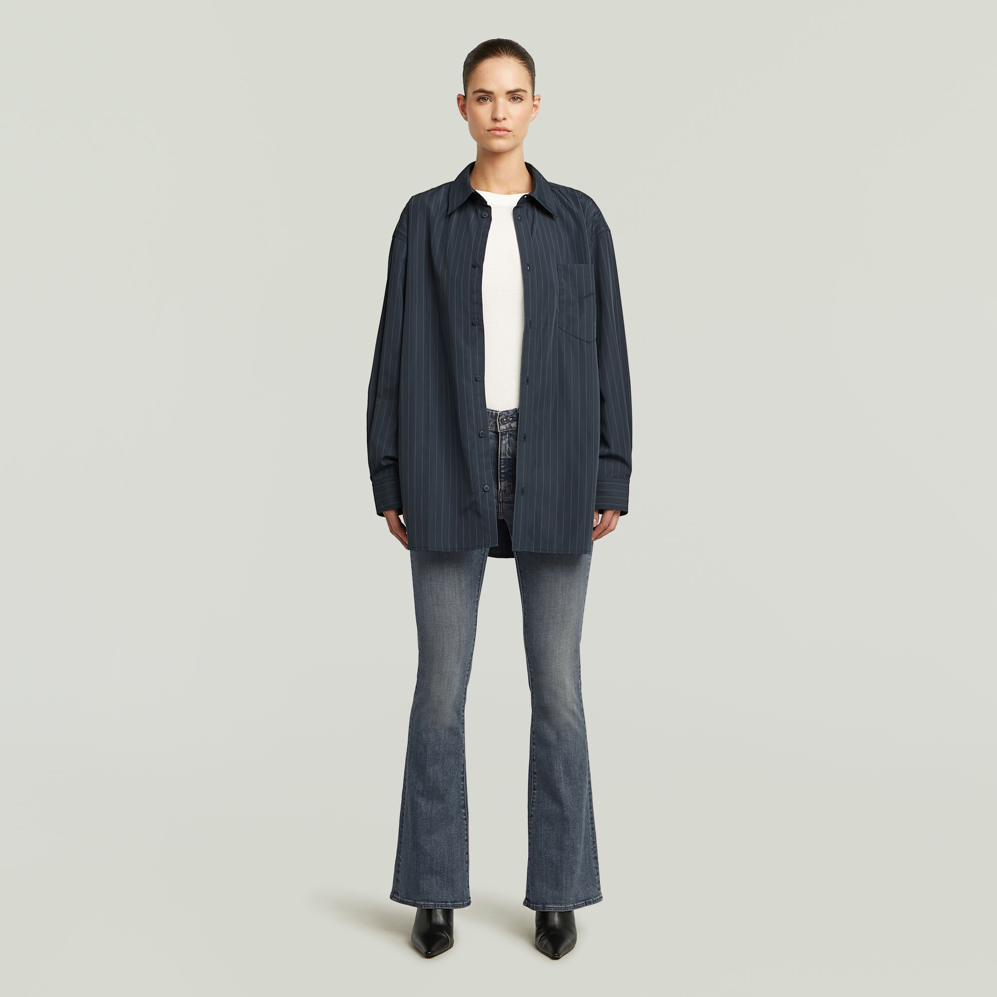 G-Star RAW 3301 Flare Jeans Donkerblauw Dames