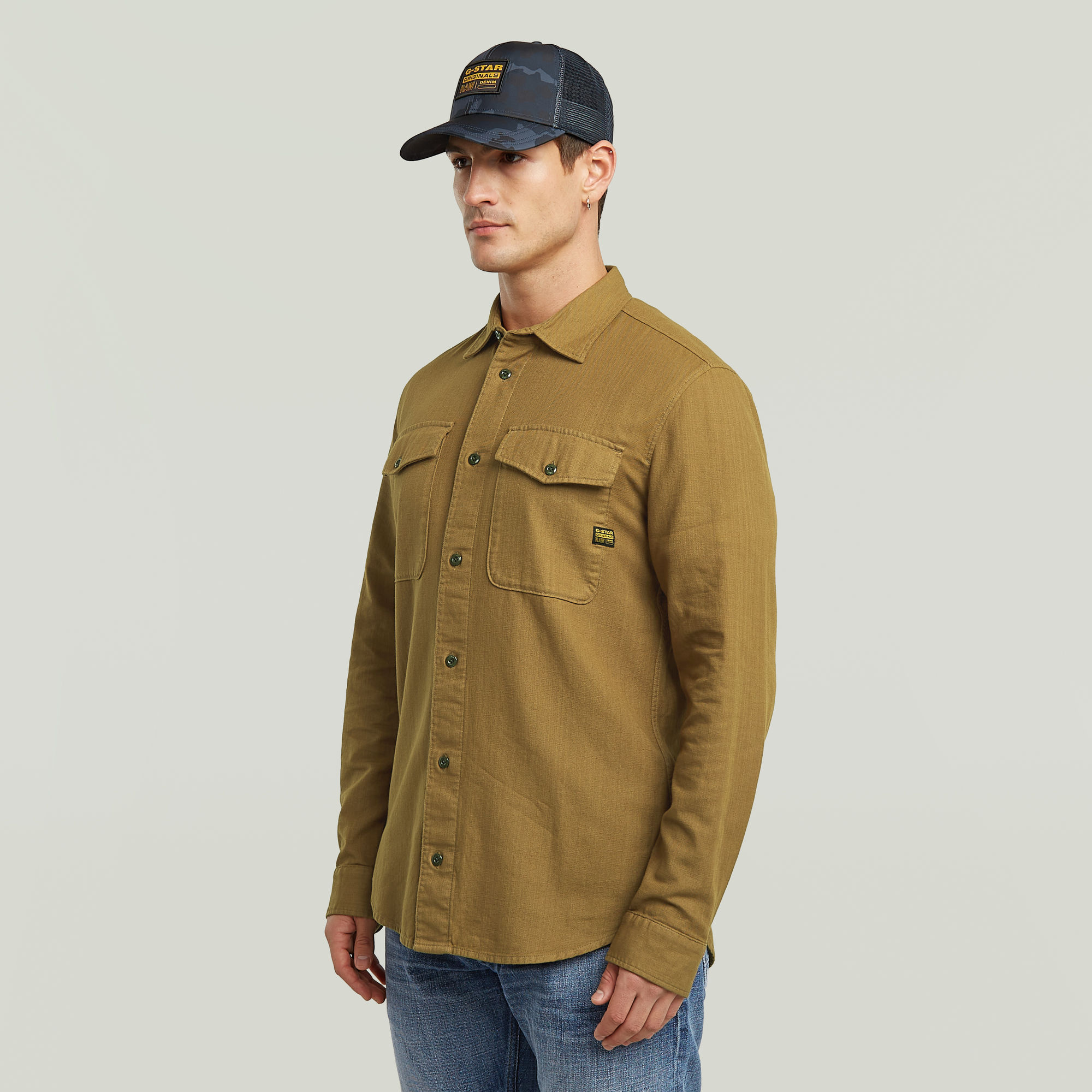 G-Star RAW Marine Slim Overhemd Bruin Heren