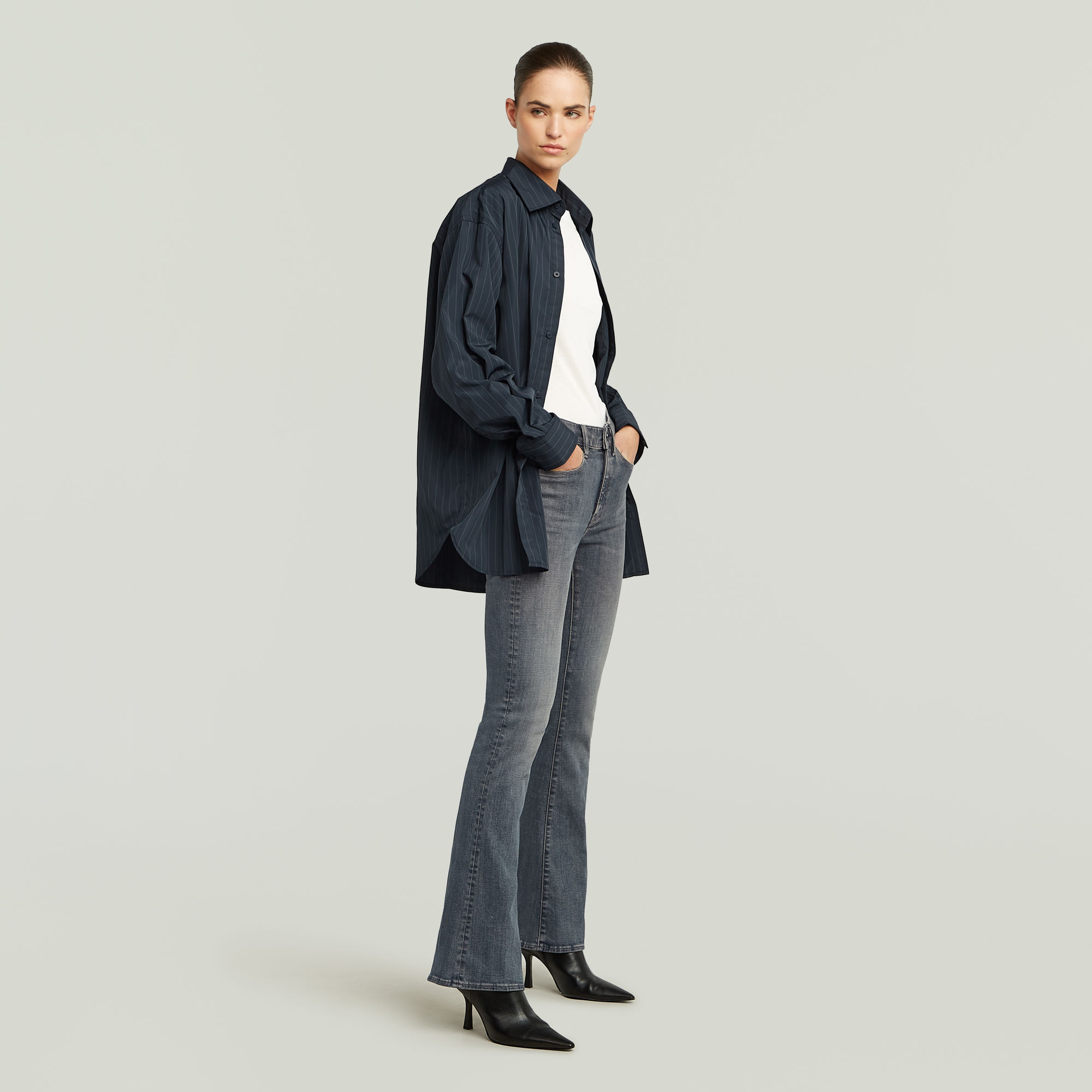 G-Star RAW 3301 Flare Jeans Donkerblauw Dames