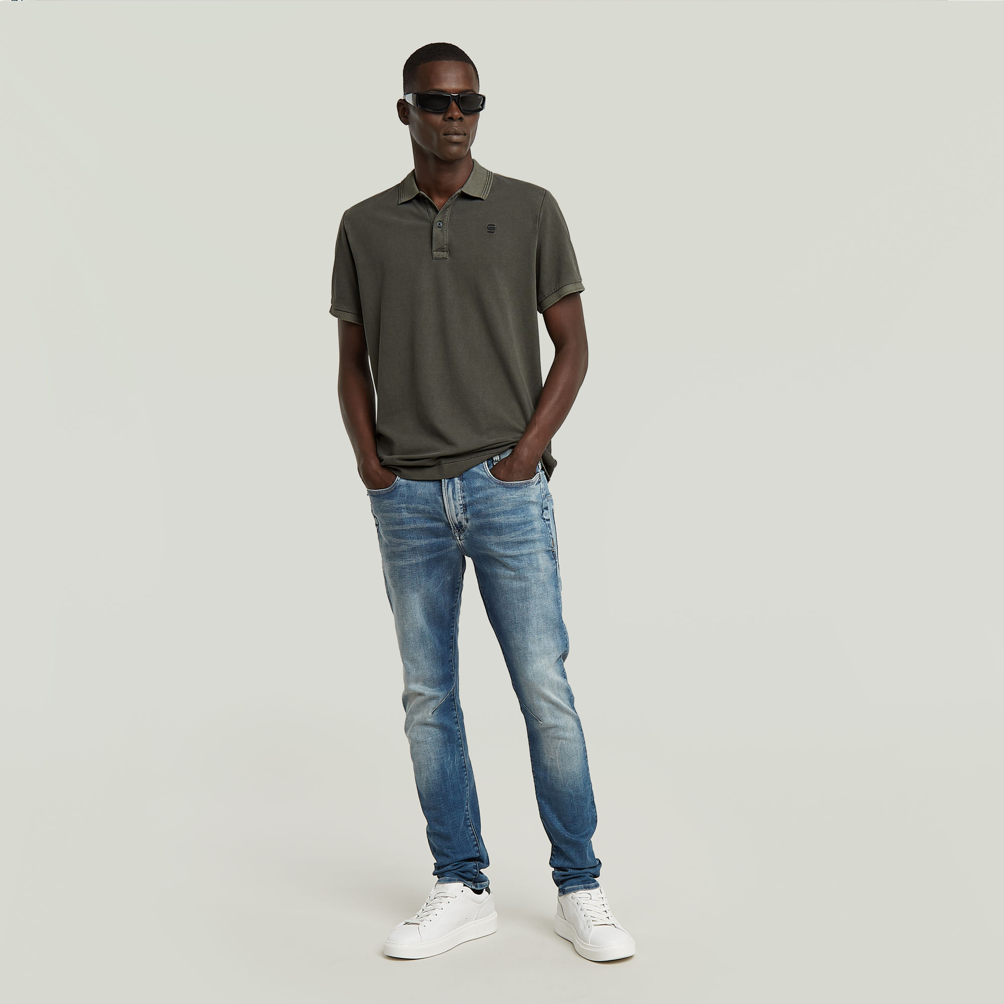 G-Star RAW Dunda Overdyed Slim Polo Grijs Heren