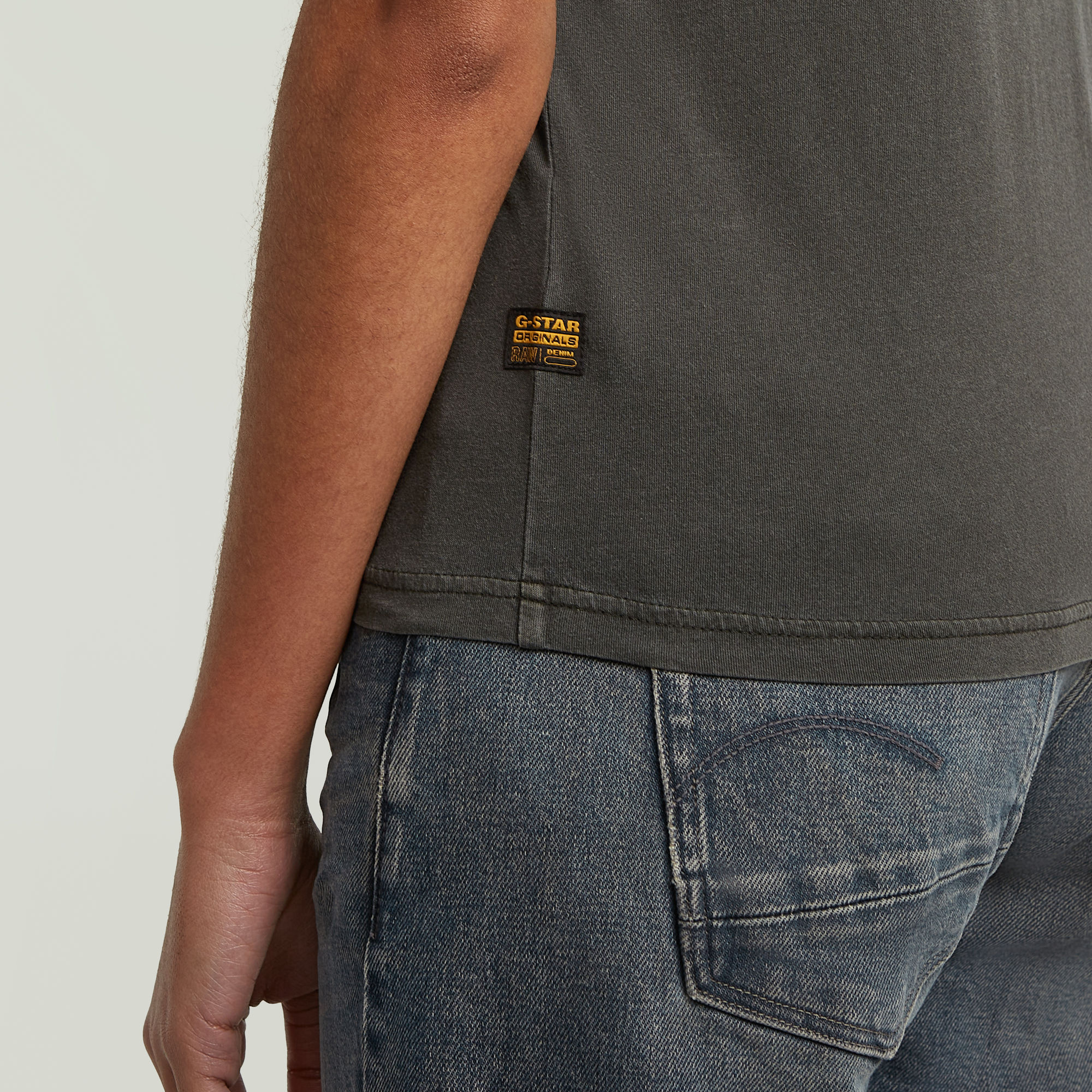 G-Star RAW Overdyed Front Seam T-shirt Grijs Dames