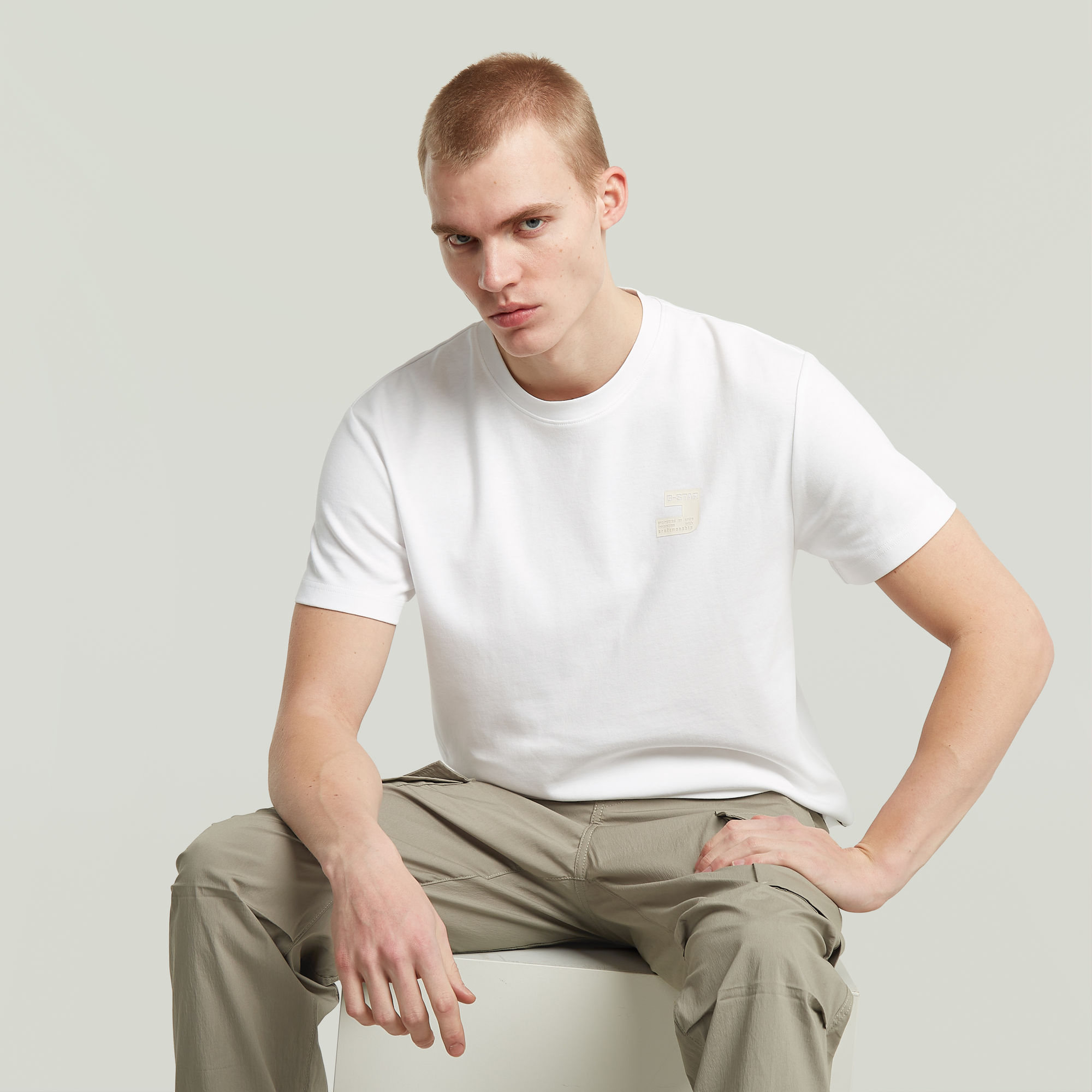 G-Star RAW Chest Logo T-shirt Wit Heren
