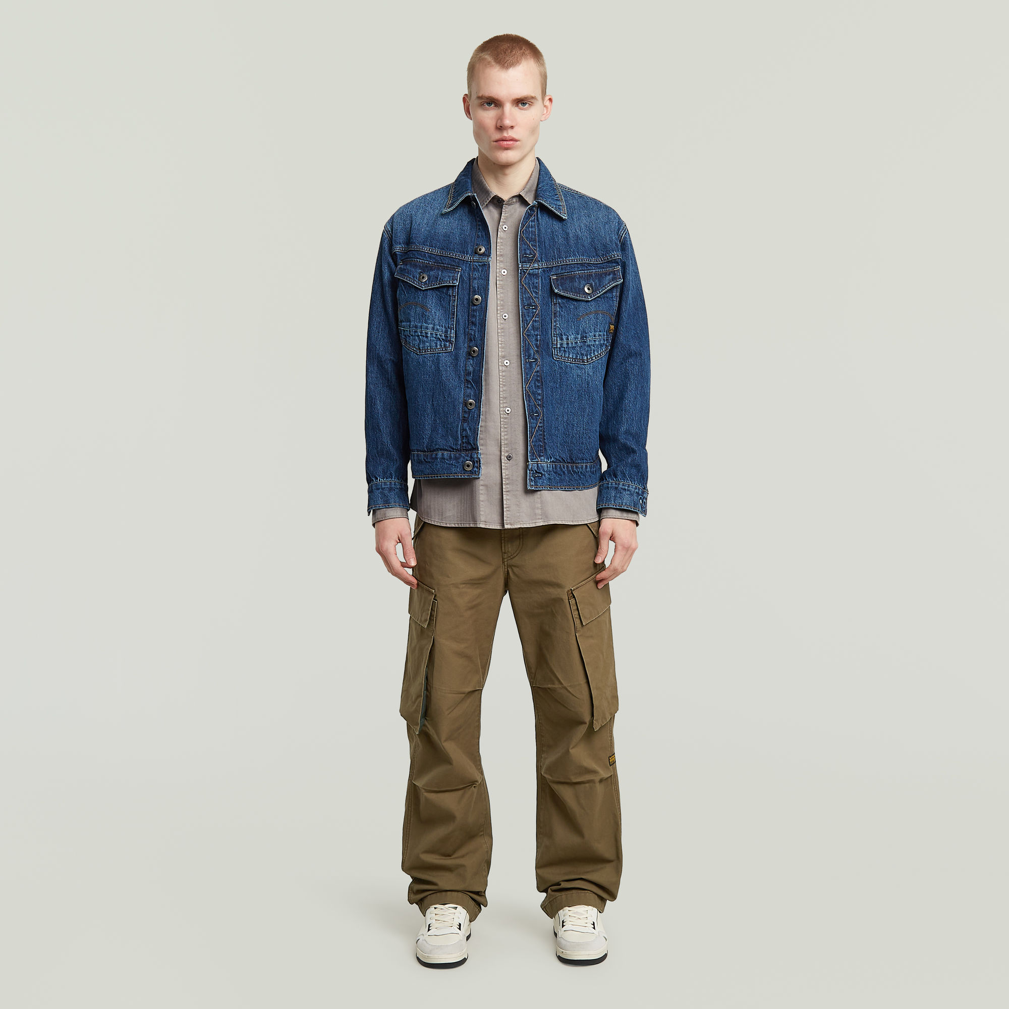 G-Star RAW Panelled Pocket Regular Overhemd Beige Heren