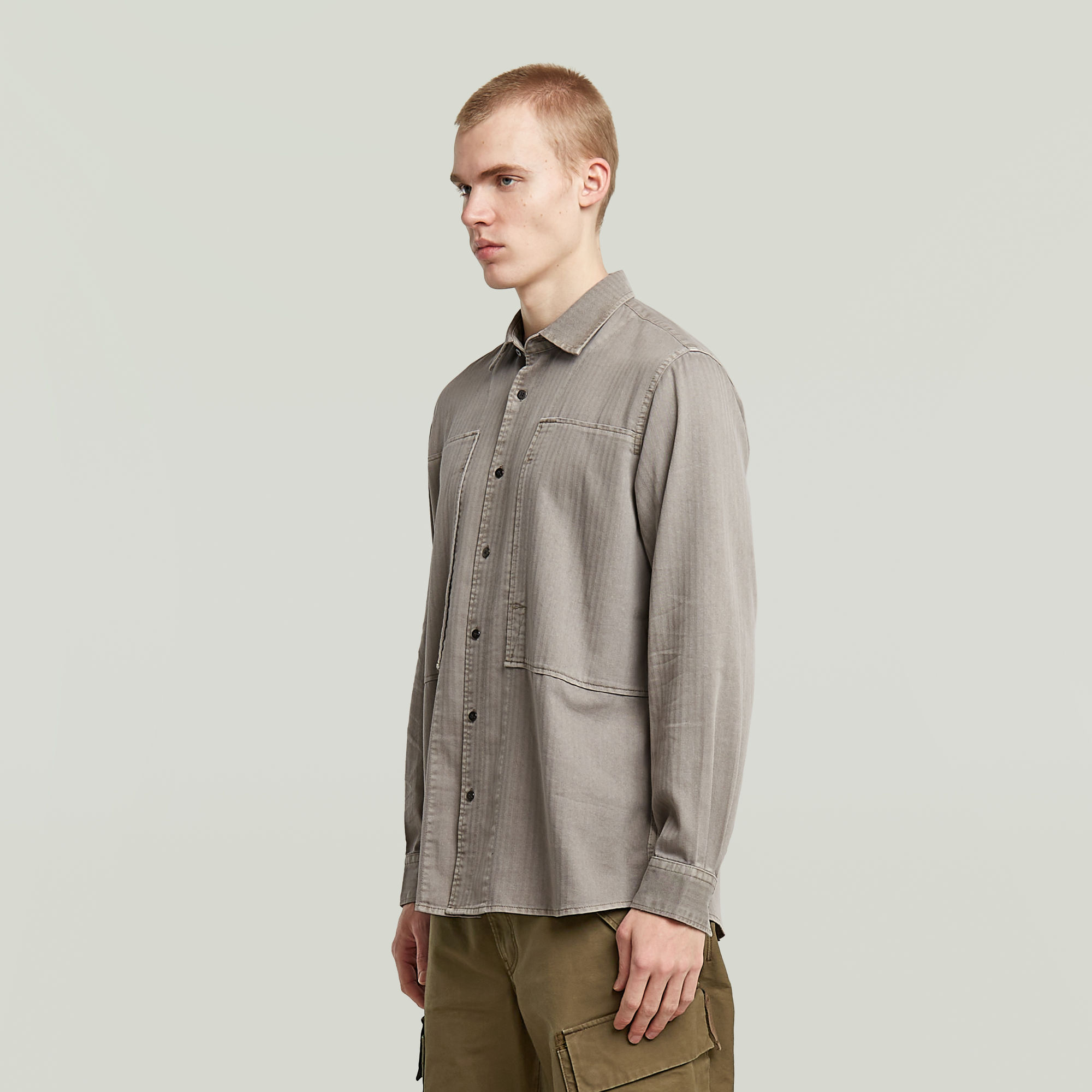 G-Star RAW Panelled Pocket Regular Overhemd Beige Heren