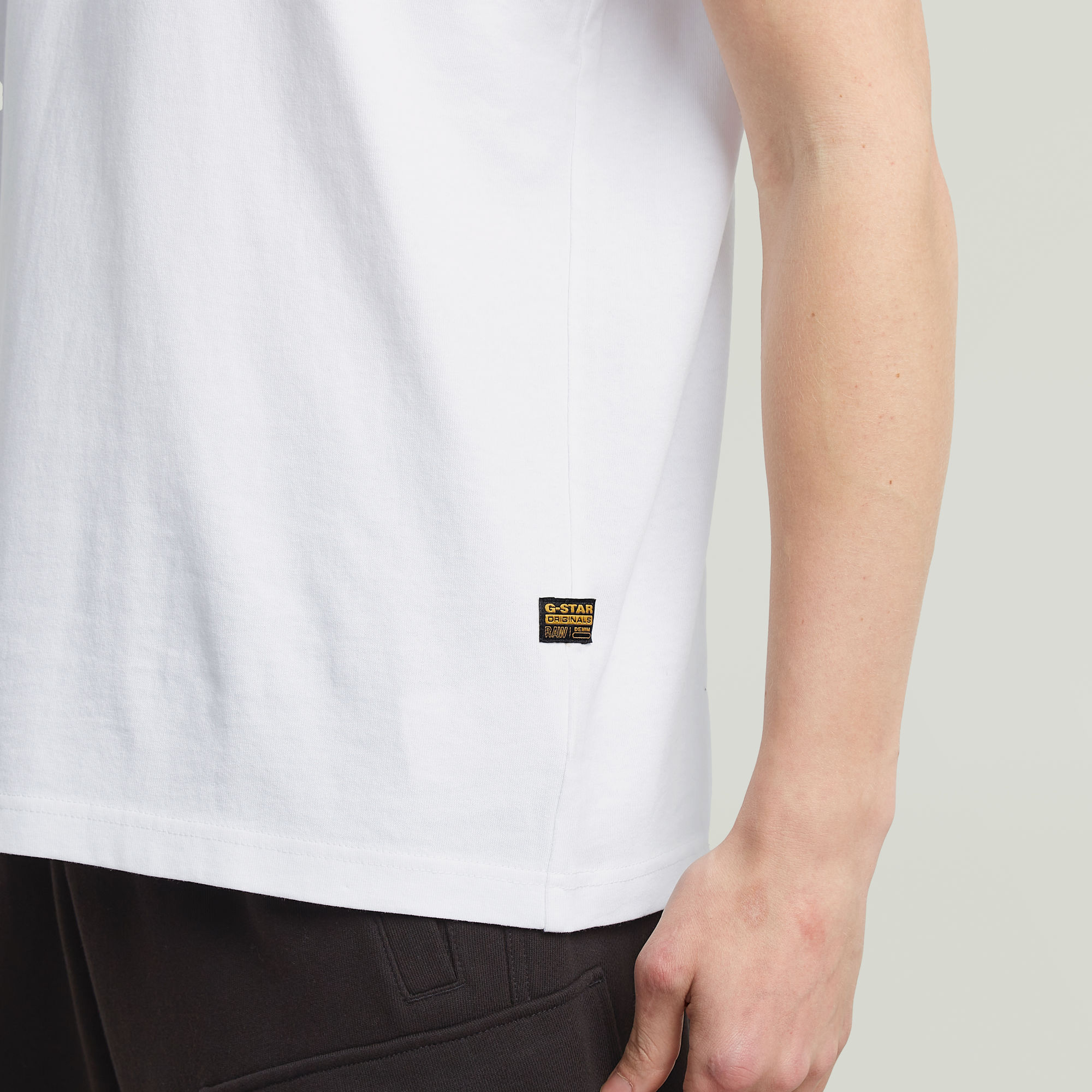 G-Star RAW Felt Logo T-shirt Wit Heren