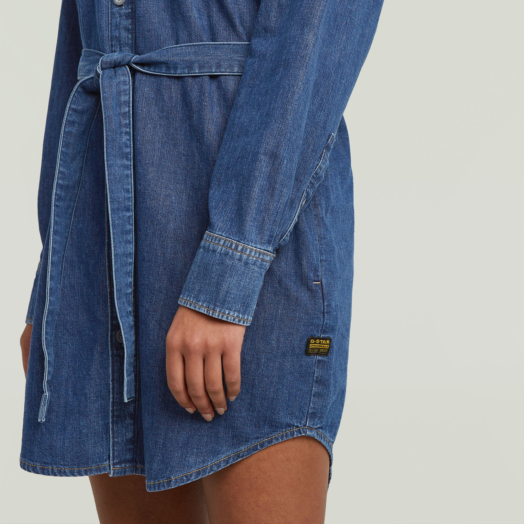 G-Star RAW Belted Overhemdjurk Donkerblauw Dames