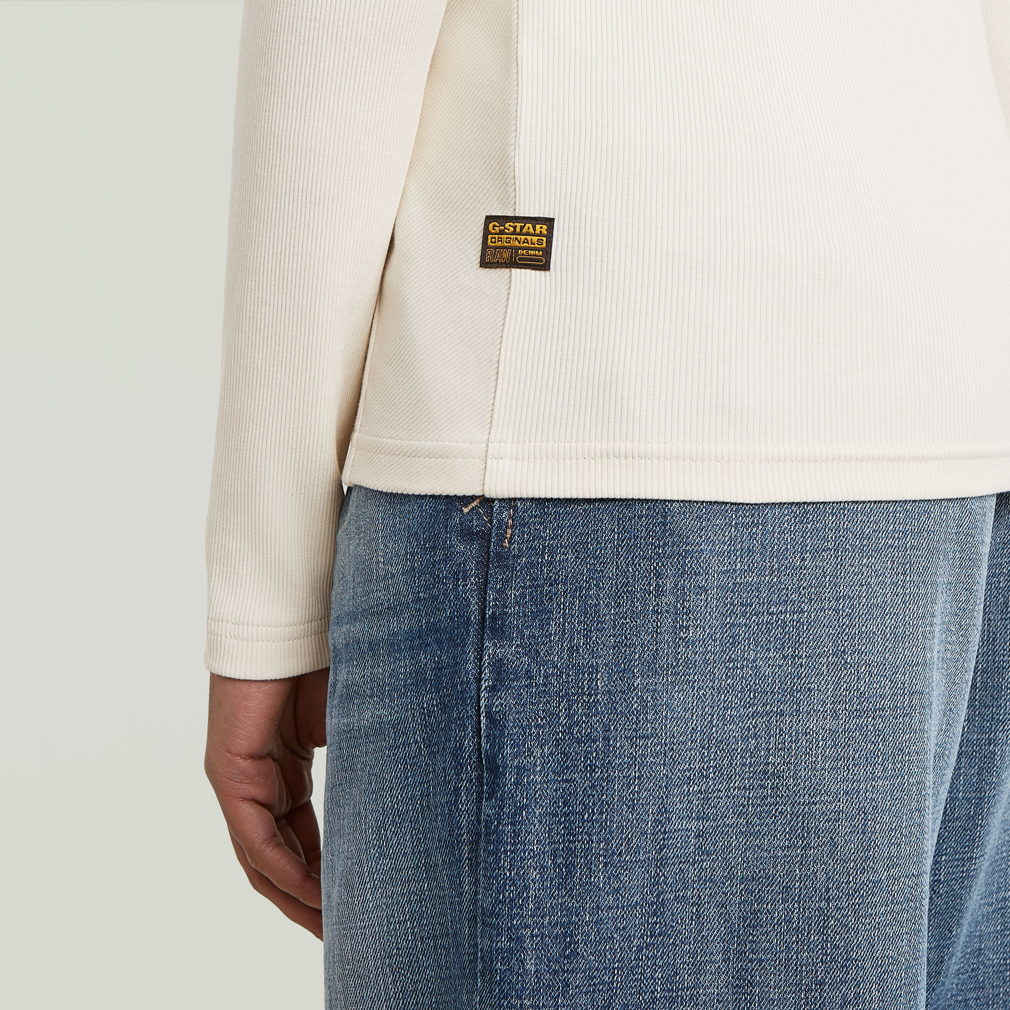 G-Star RAW A-Line Slim Rib T-shirt Wit Dames