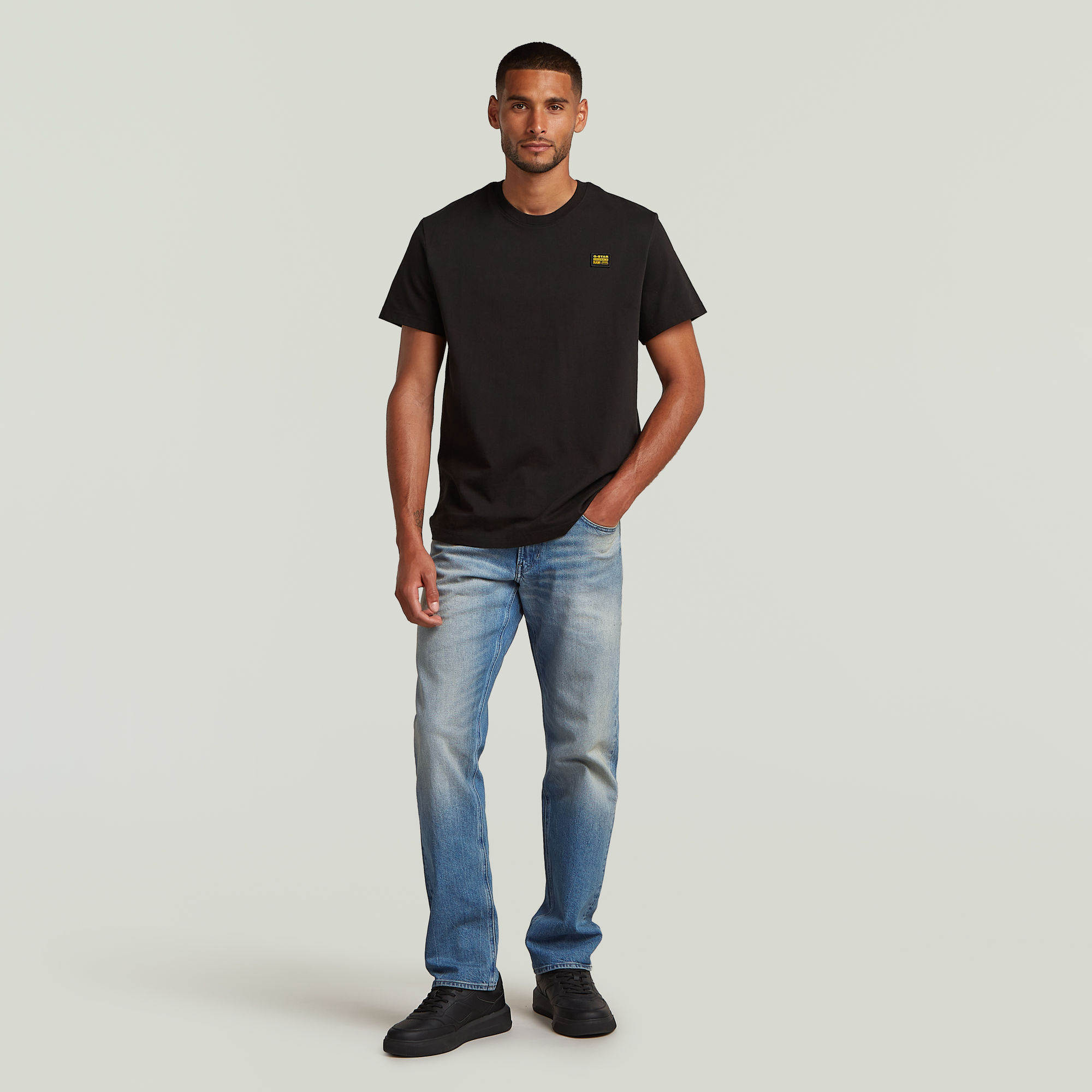 G-Star RAW Label Badge Regular T-Shirt Zwart Heren