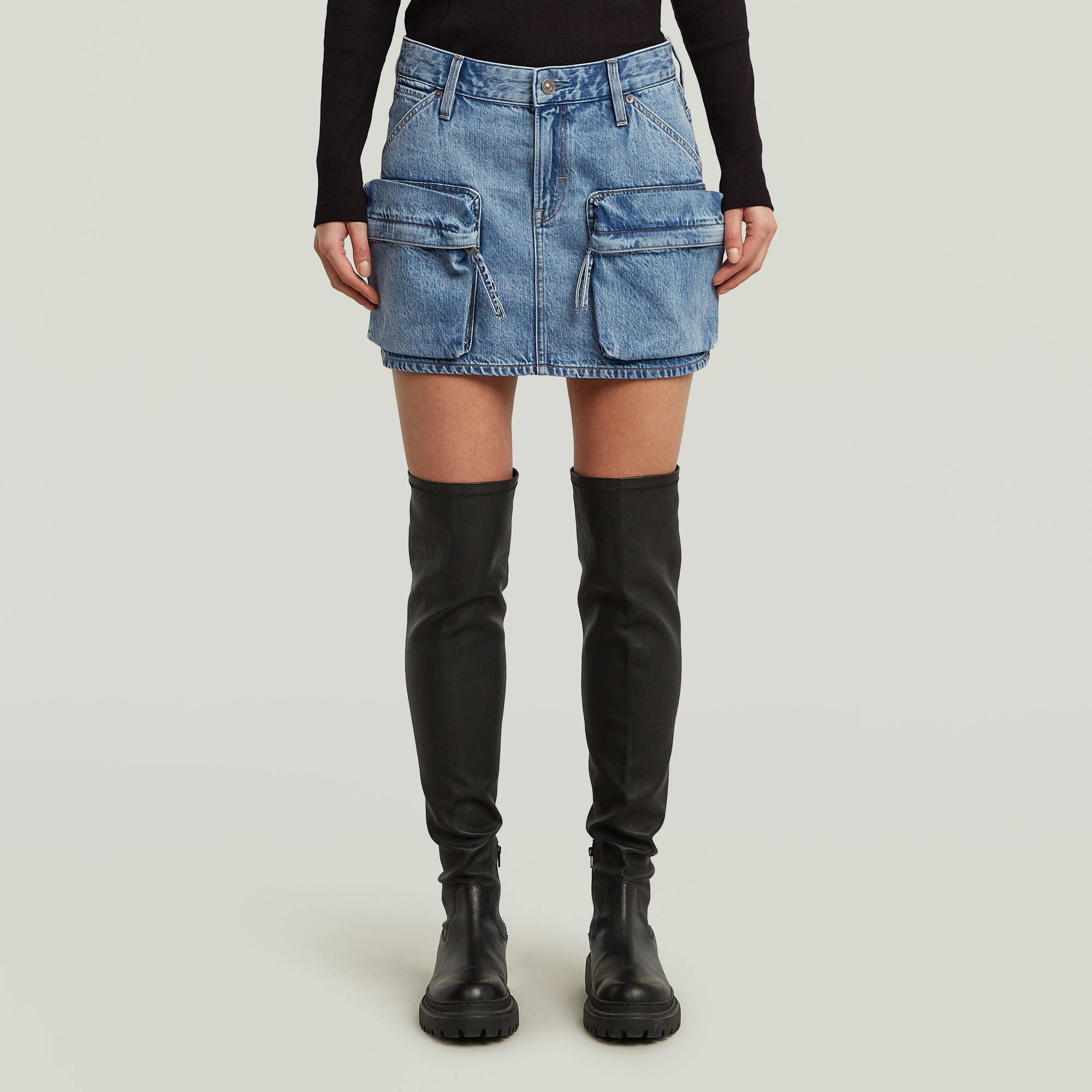 

Mini Cargo Skirt - faded blue star - Women