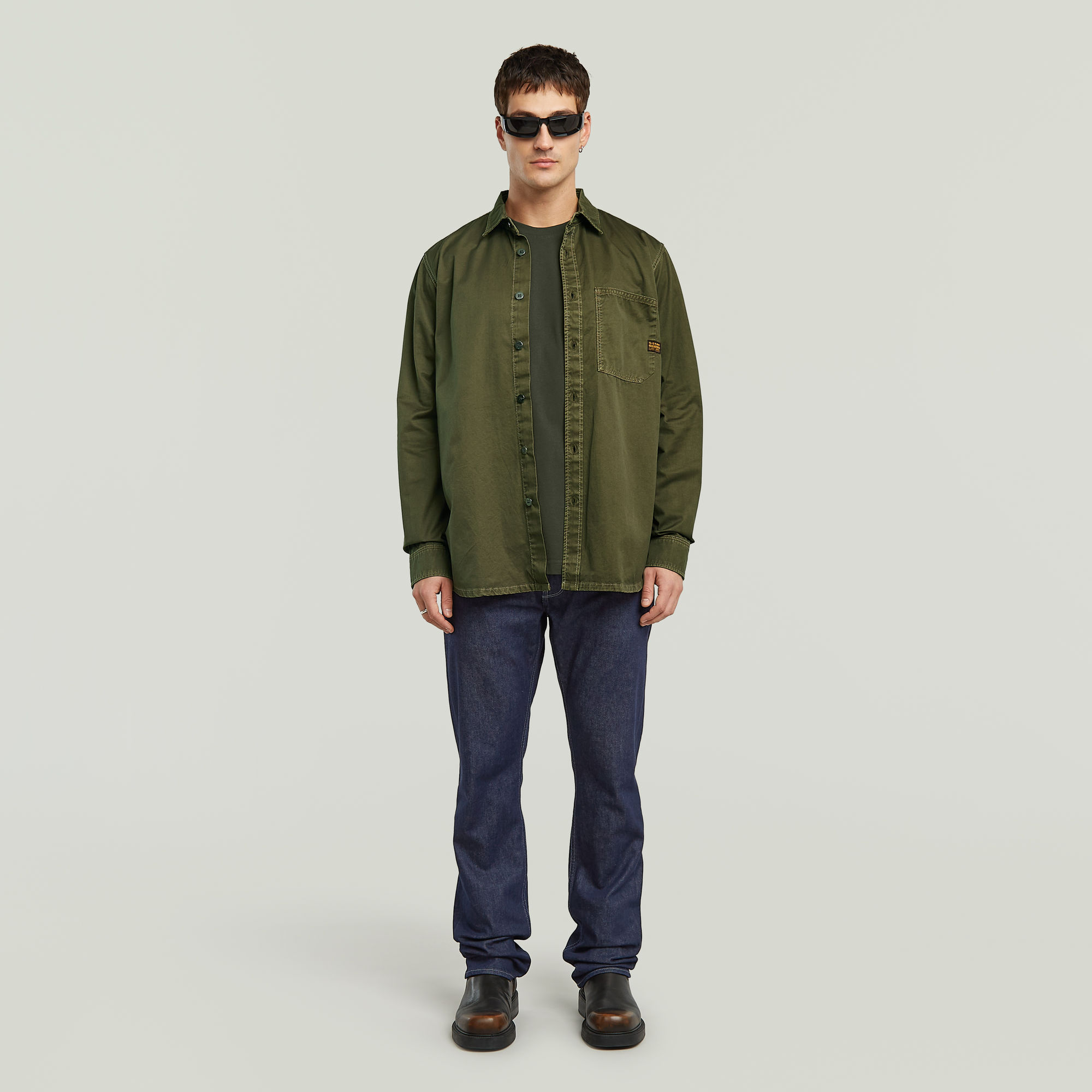 G-Star RAW Label Badge Regular T-Shirt Grijs Heren
