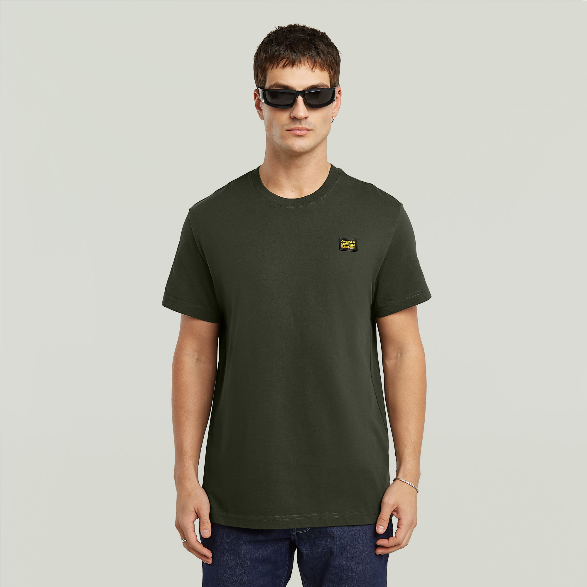 G-Star RAW Label Badge Regular T-Shirt - Grijs - Heren