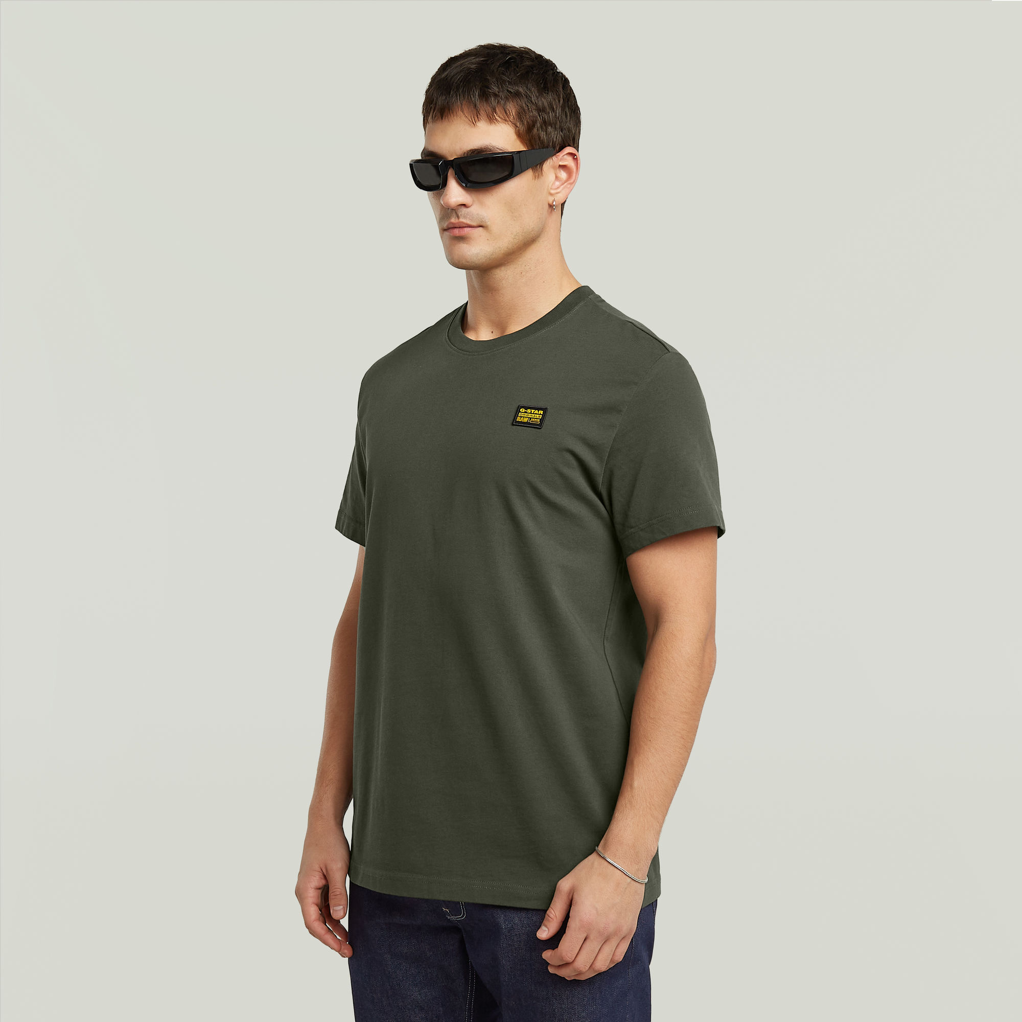 G-Star RAW Label Badge Regular T-Shirt Grijs Heren