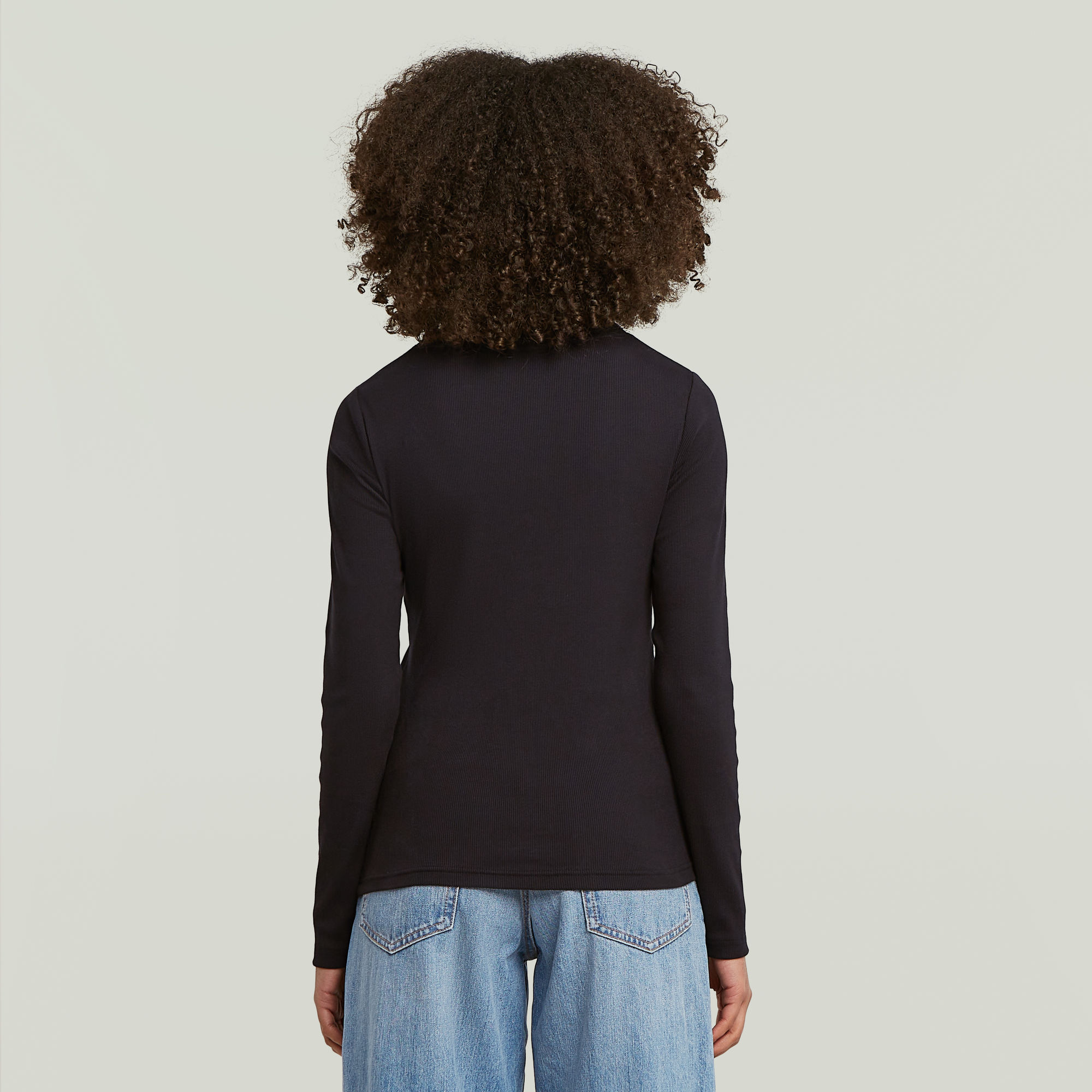 G-Star RAW A-Line Slim Rib T-shirt Zwart Dames