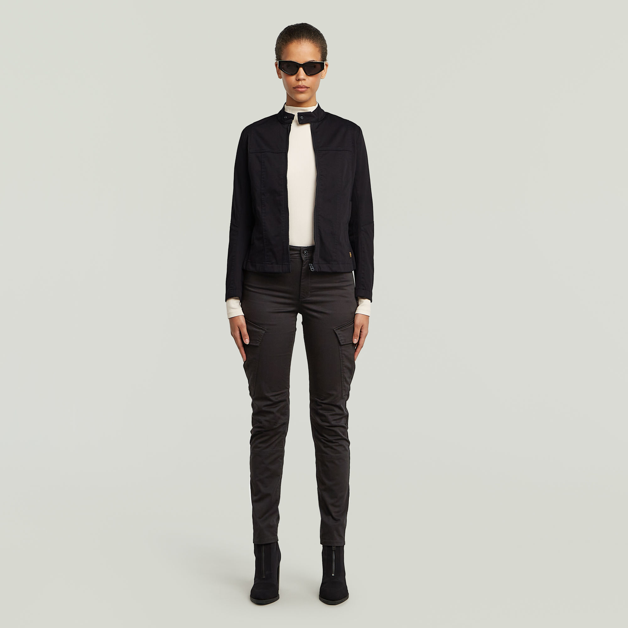 Thumbnail - Slim Cargohose - Schwarz - Damen