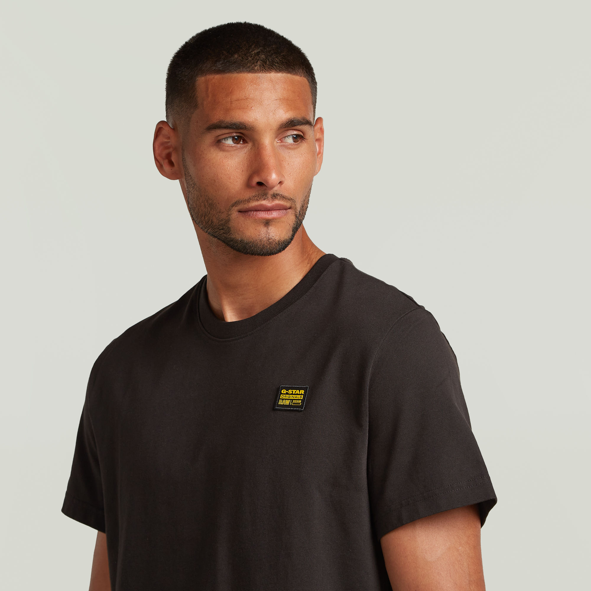 G-Star RAW Label Badge Regular T-Shirt Zwart Heren