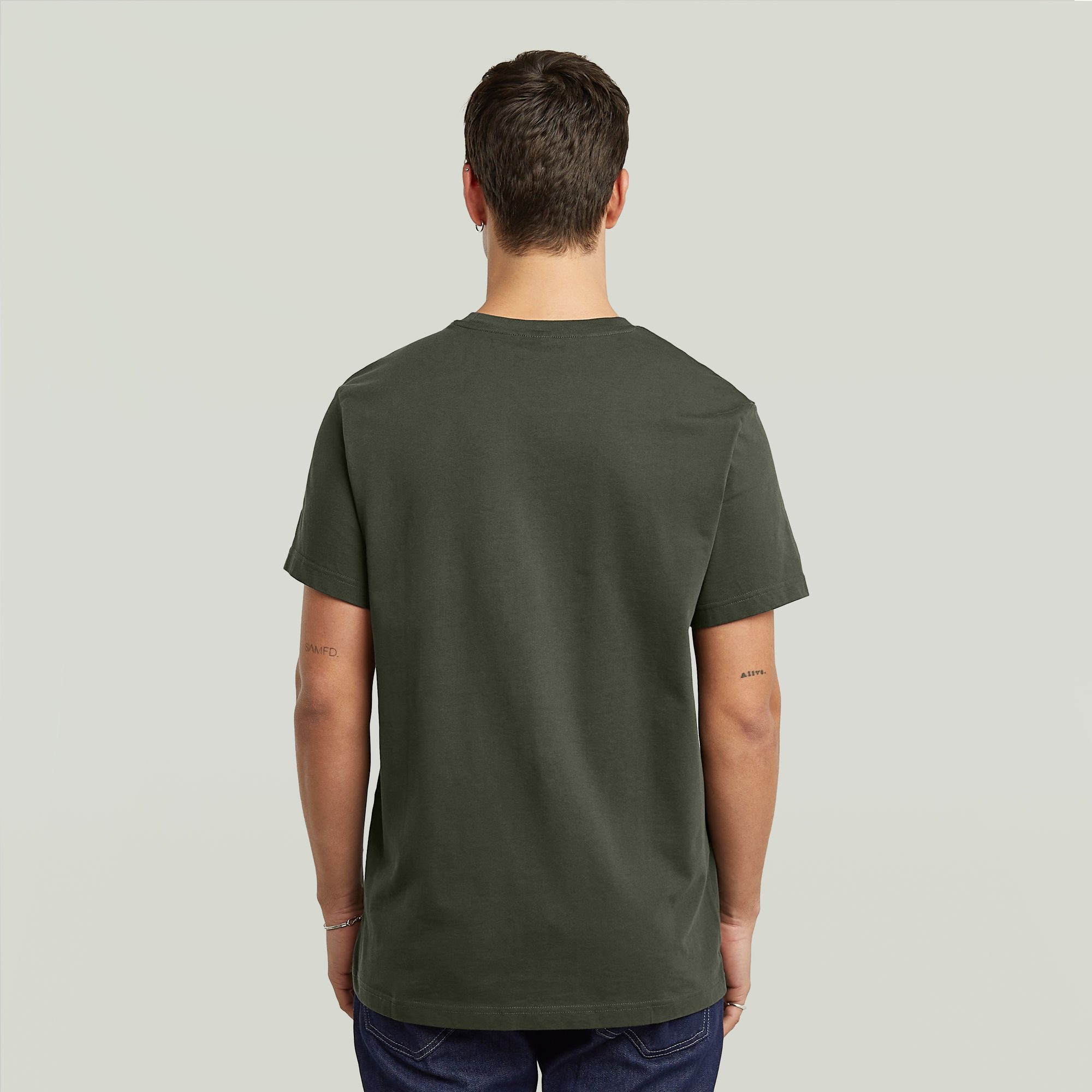 G-Star RAW Label Badge Regular T-Shirt Grijs Heren