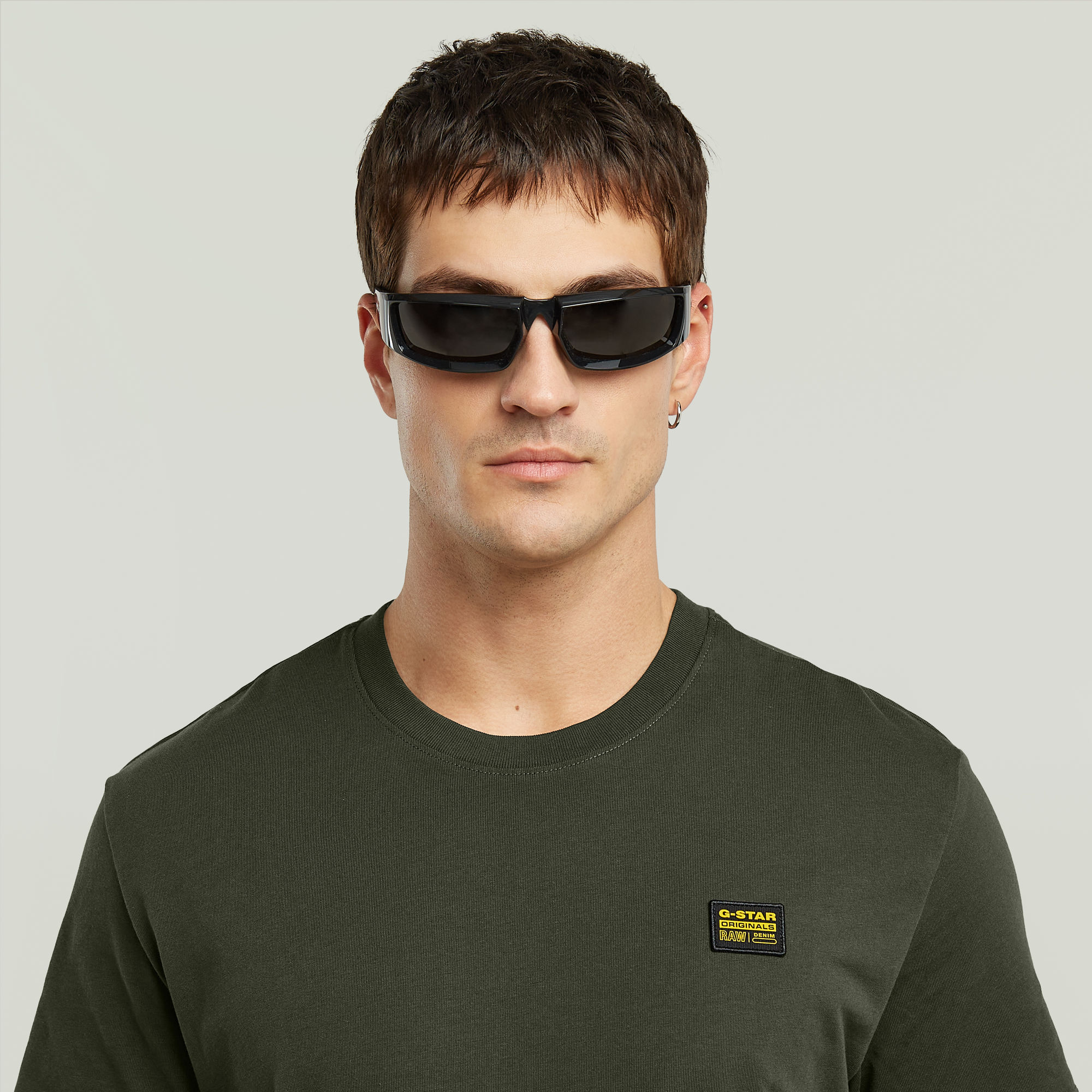 G-Star RAW Label Badge Regular T-Shirt Grijs Heren