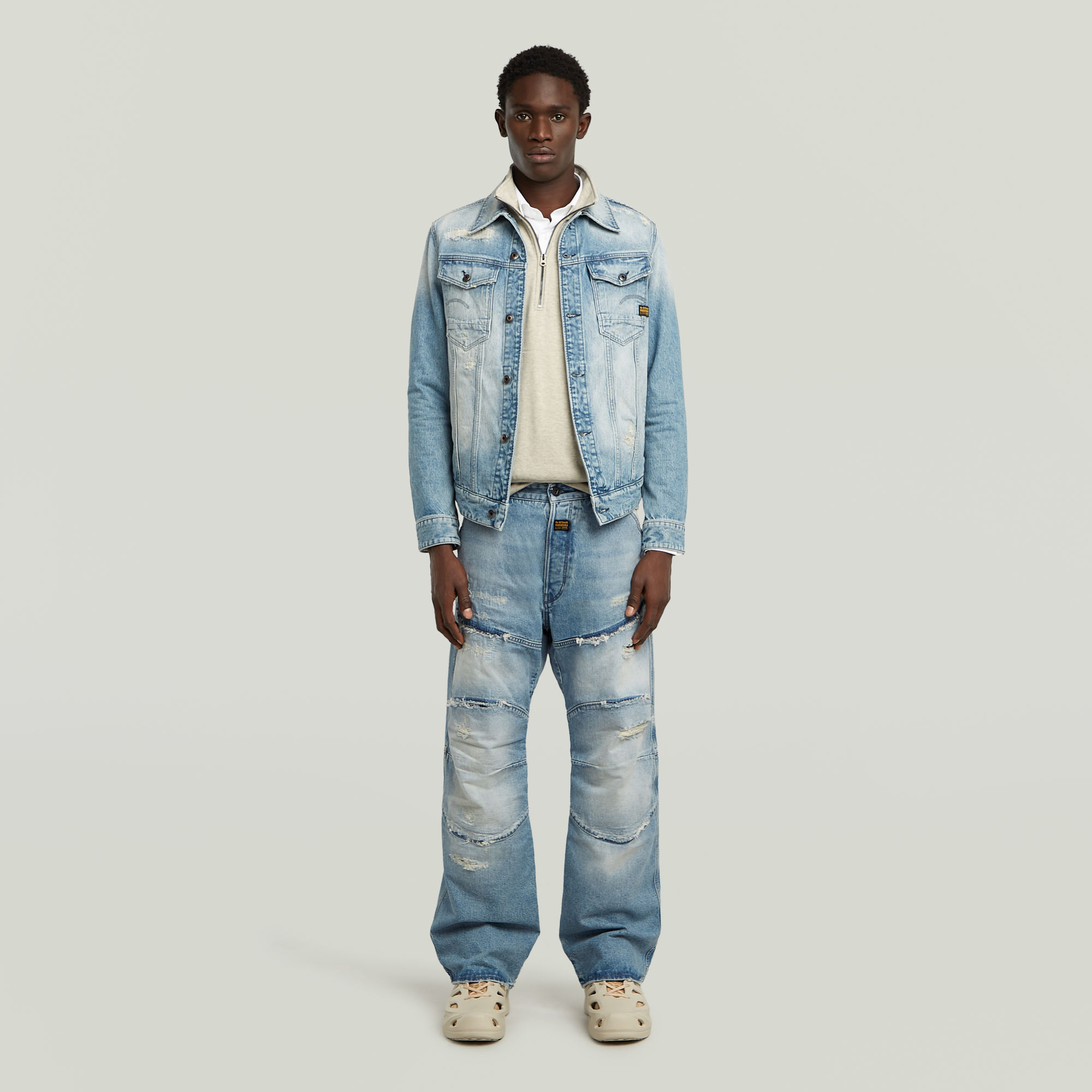 G-Star RAW G-STAR Elwood Unisex Low Loose Jeans Midden blauw Heren