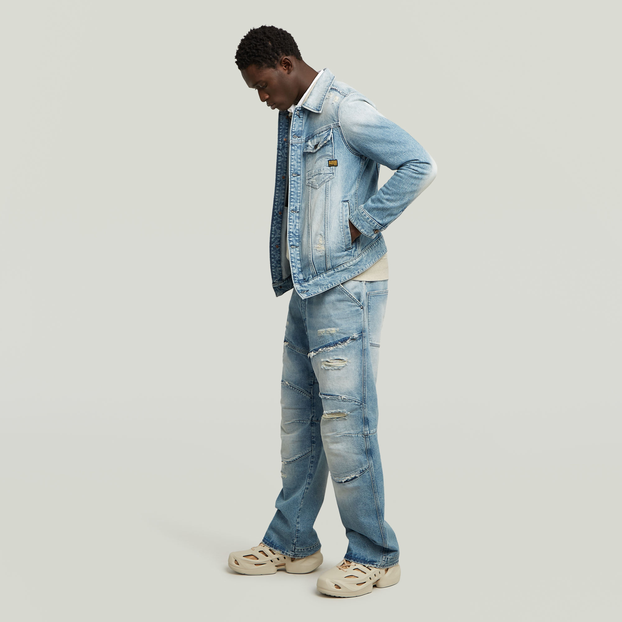 G-Star RAW G-STAR Elwood Unisex Low Loose Jeans Midden blauw Heren