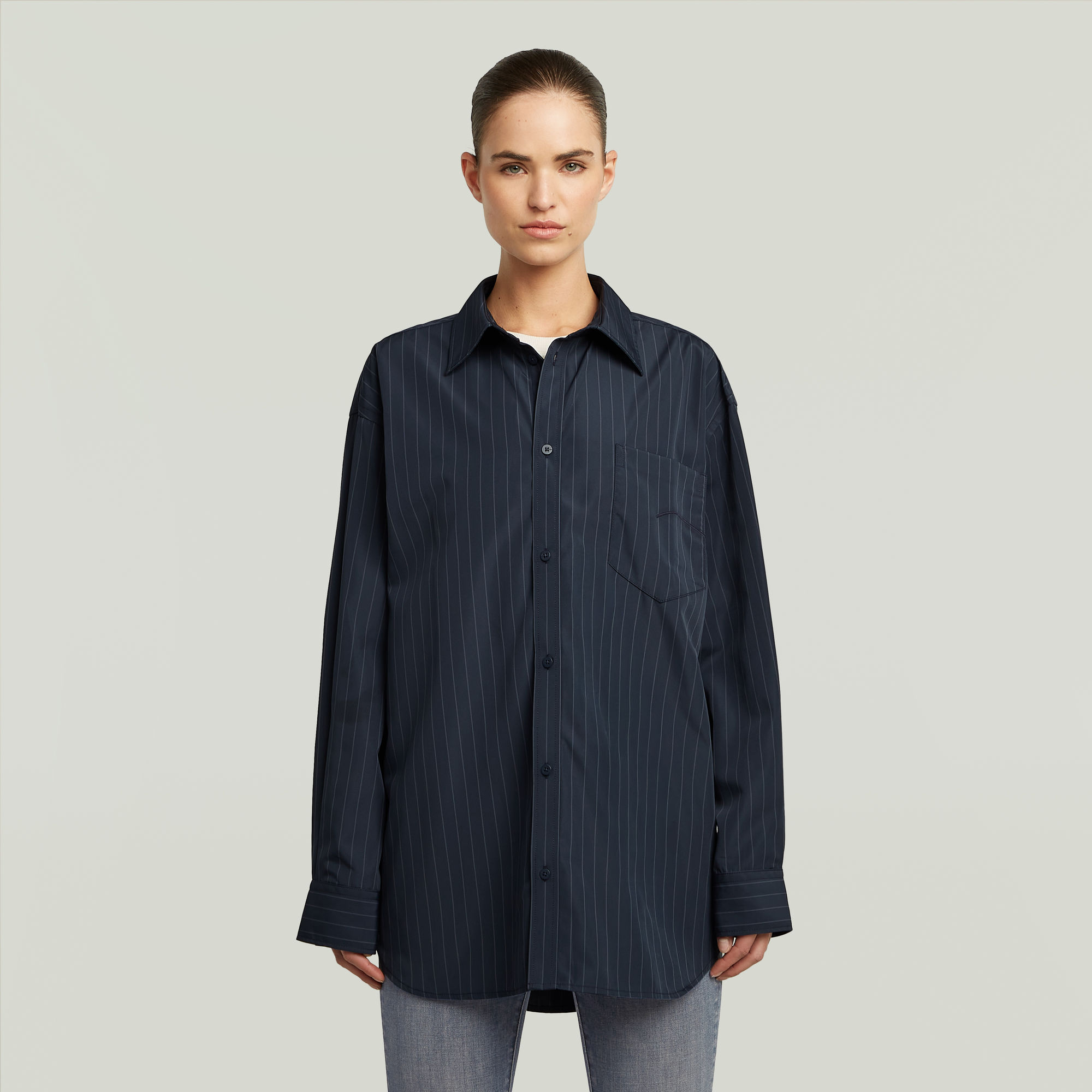 

Oversized Long Overhemd - Meerkleurig - Dames