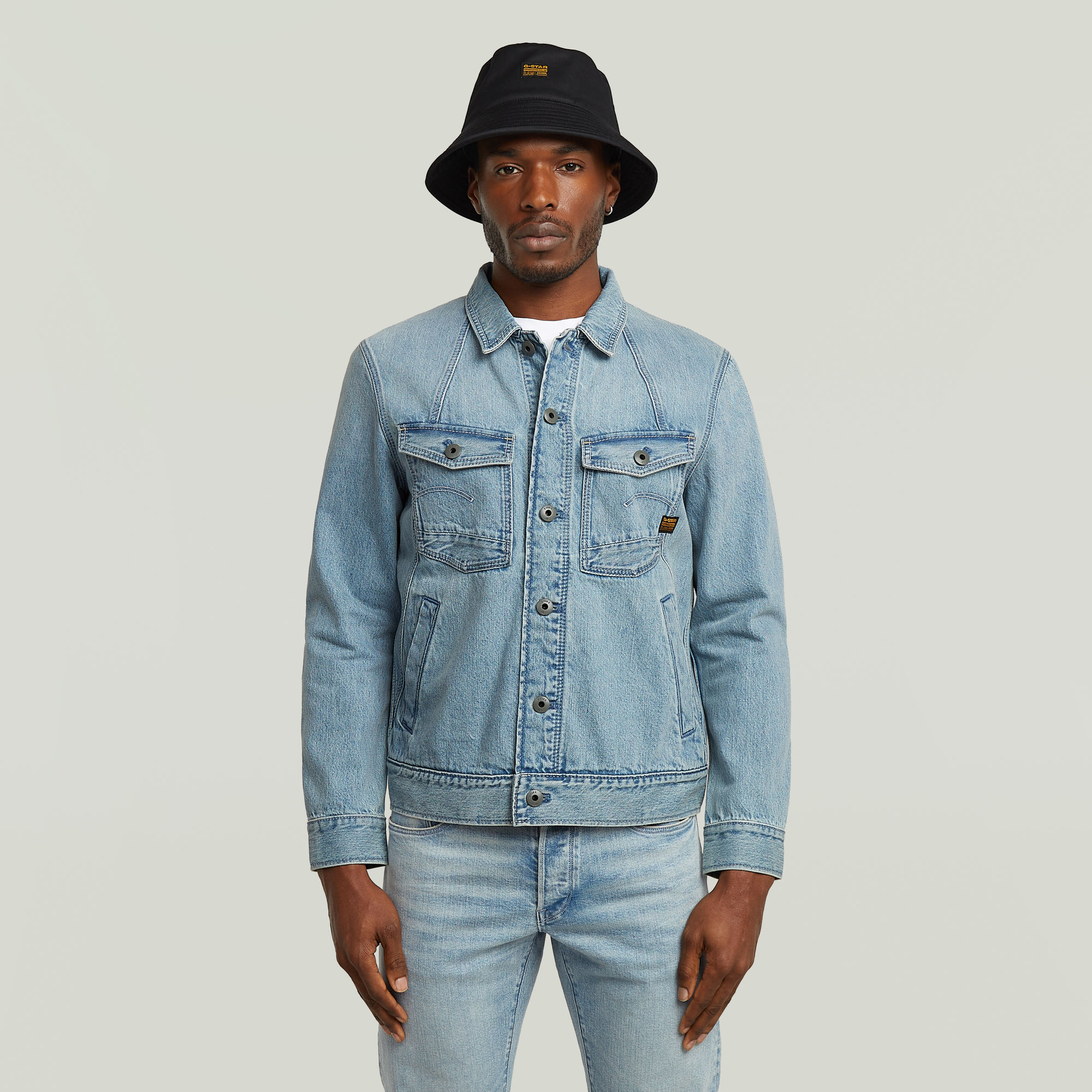 

A-Line Slim Denim Jacket - sun faded pacific blue - Men