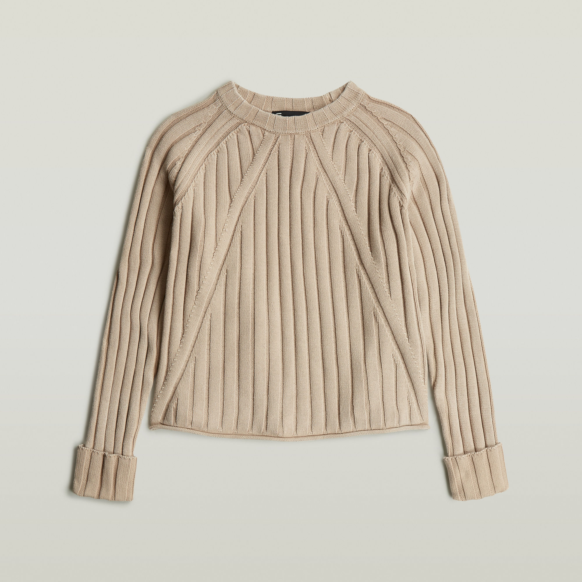 Thumbnail - Washed Loose Knit - Beige - Damen