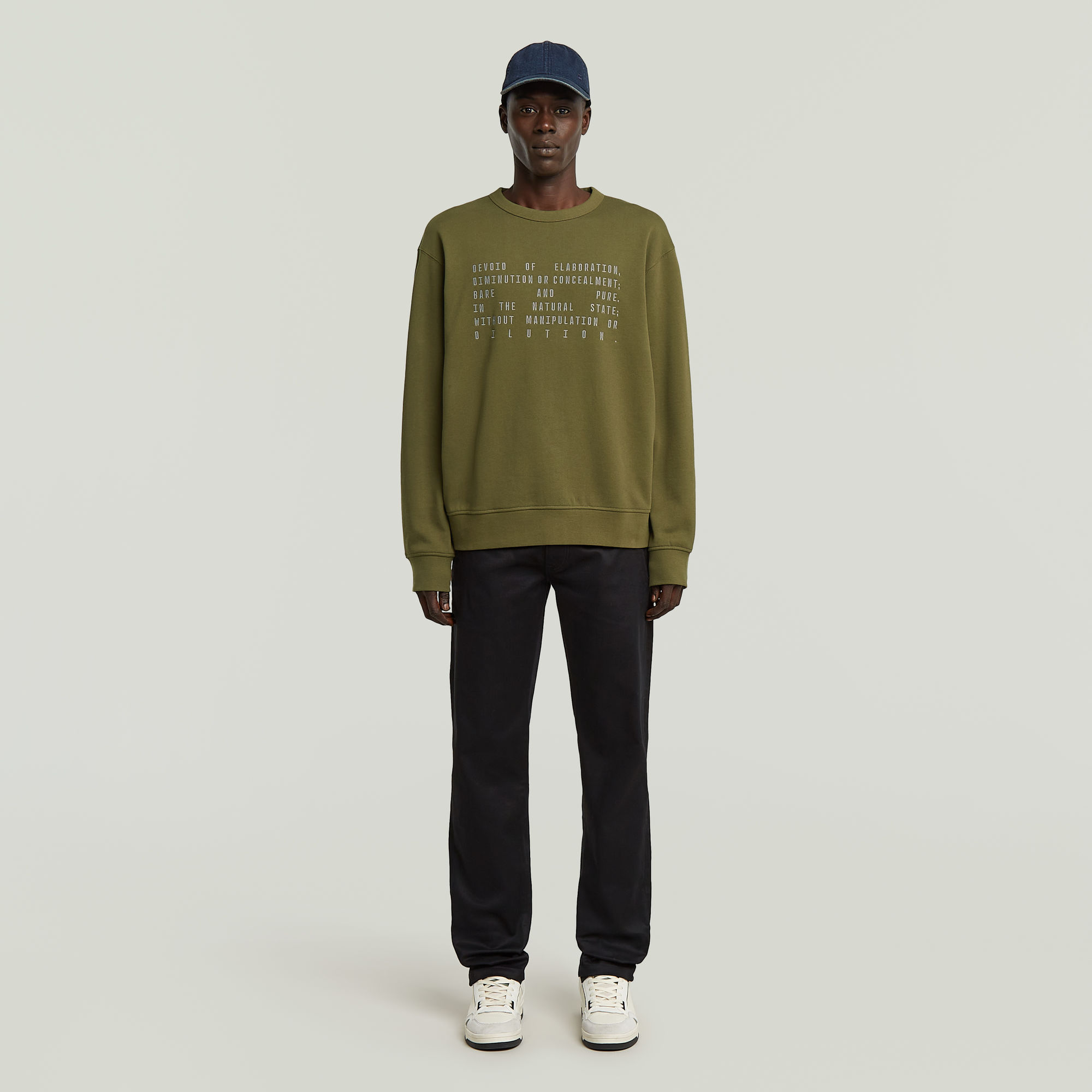 Thumbnail - Text Graphic Sweatshirt - Grün - Herren