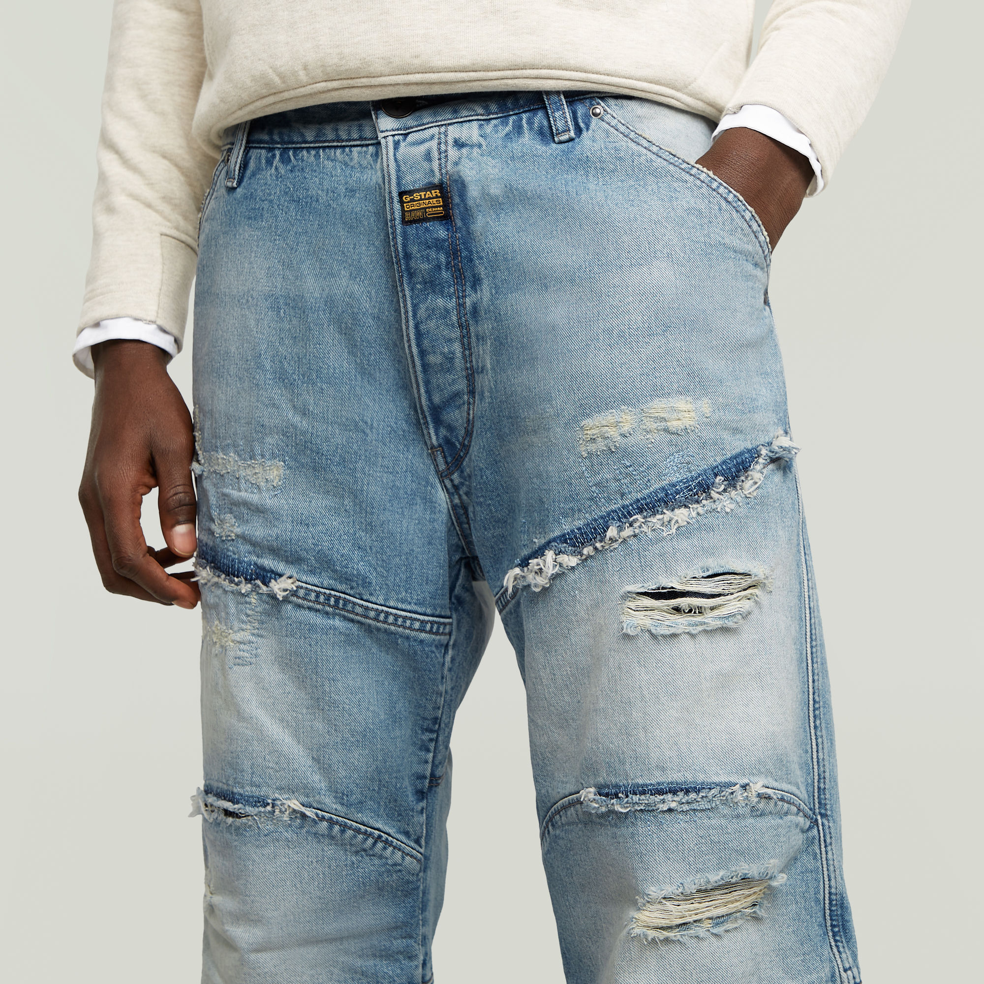 G-Star RAW G-STAR Elwood Unisex Low Loose Jeans Midden blauw Heren