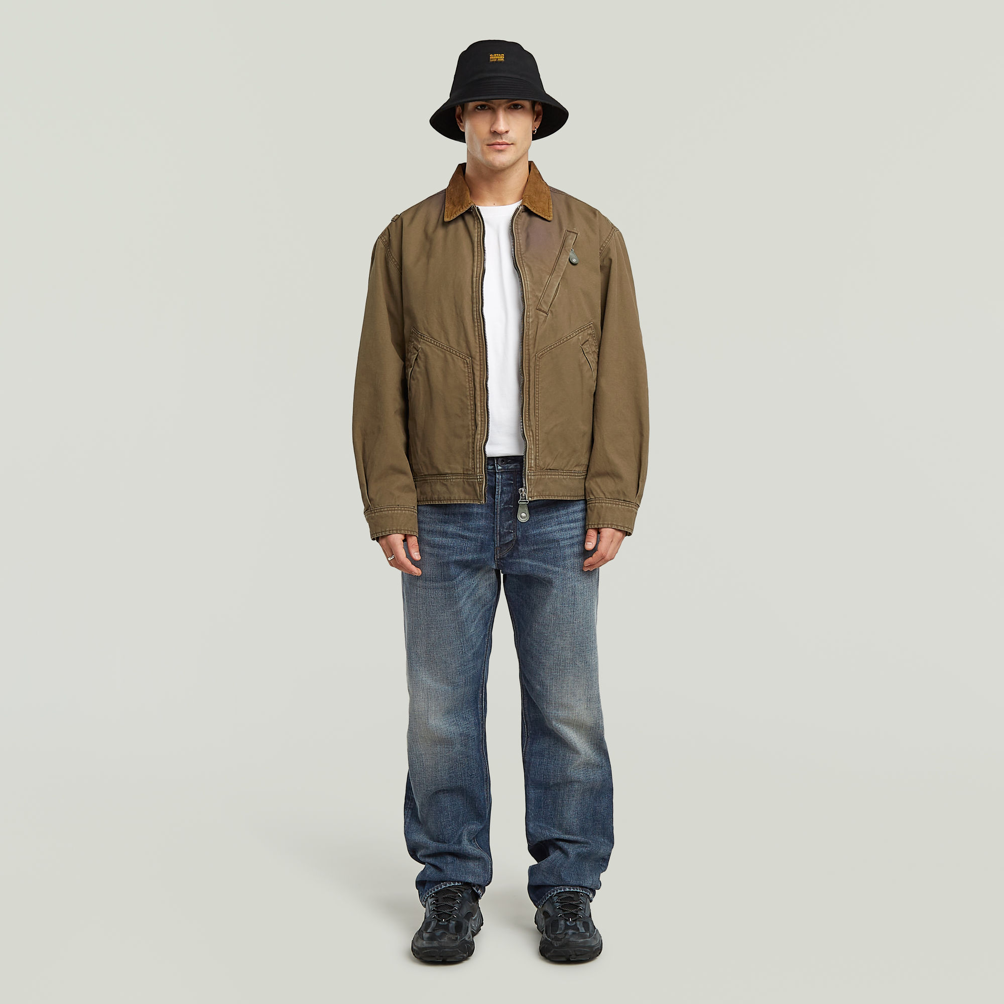 Thumbnail - Duty Canvas Trucker Jacke - Braun - Herren