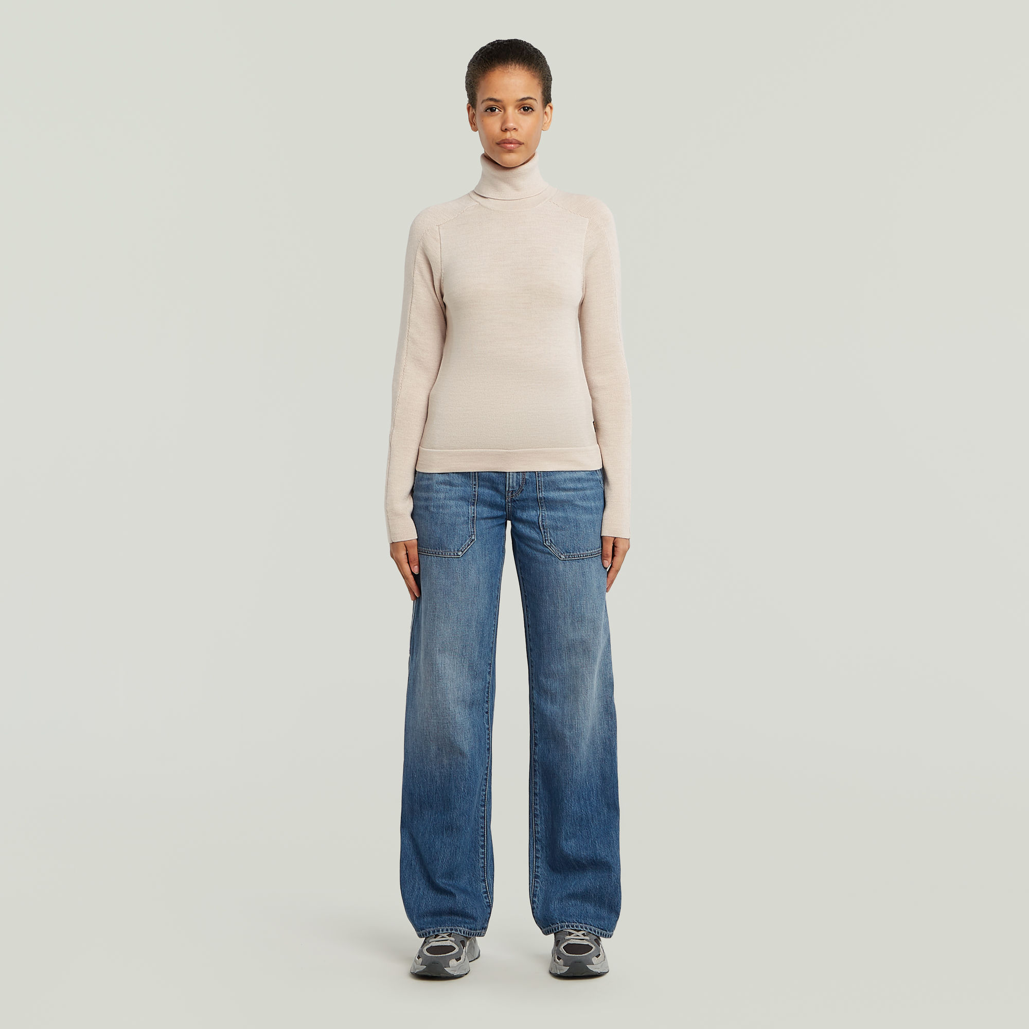 Thumbnail - Core Turtle Slim Knit - Weiß - Damen