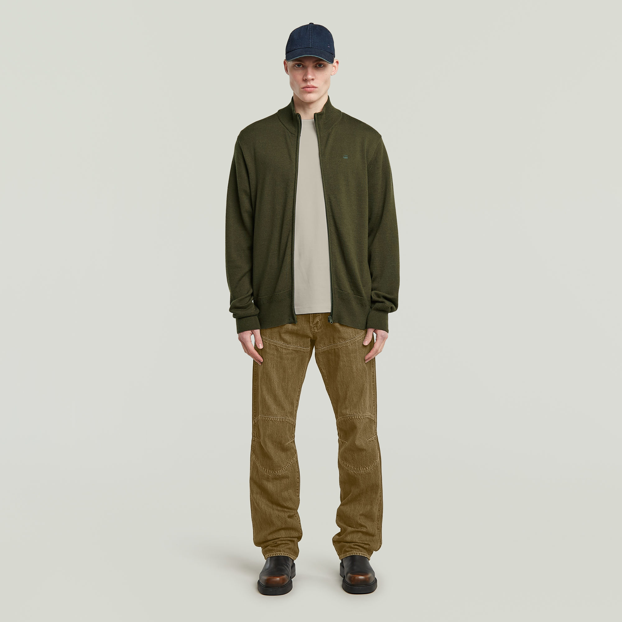 Thumbnail - Premium Core Full Zip Knit - Grau - Herren