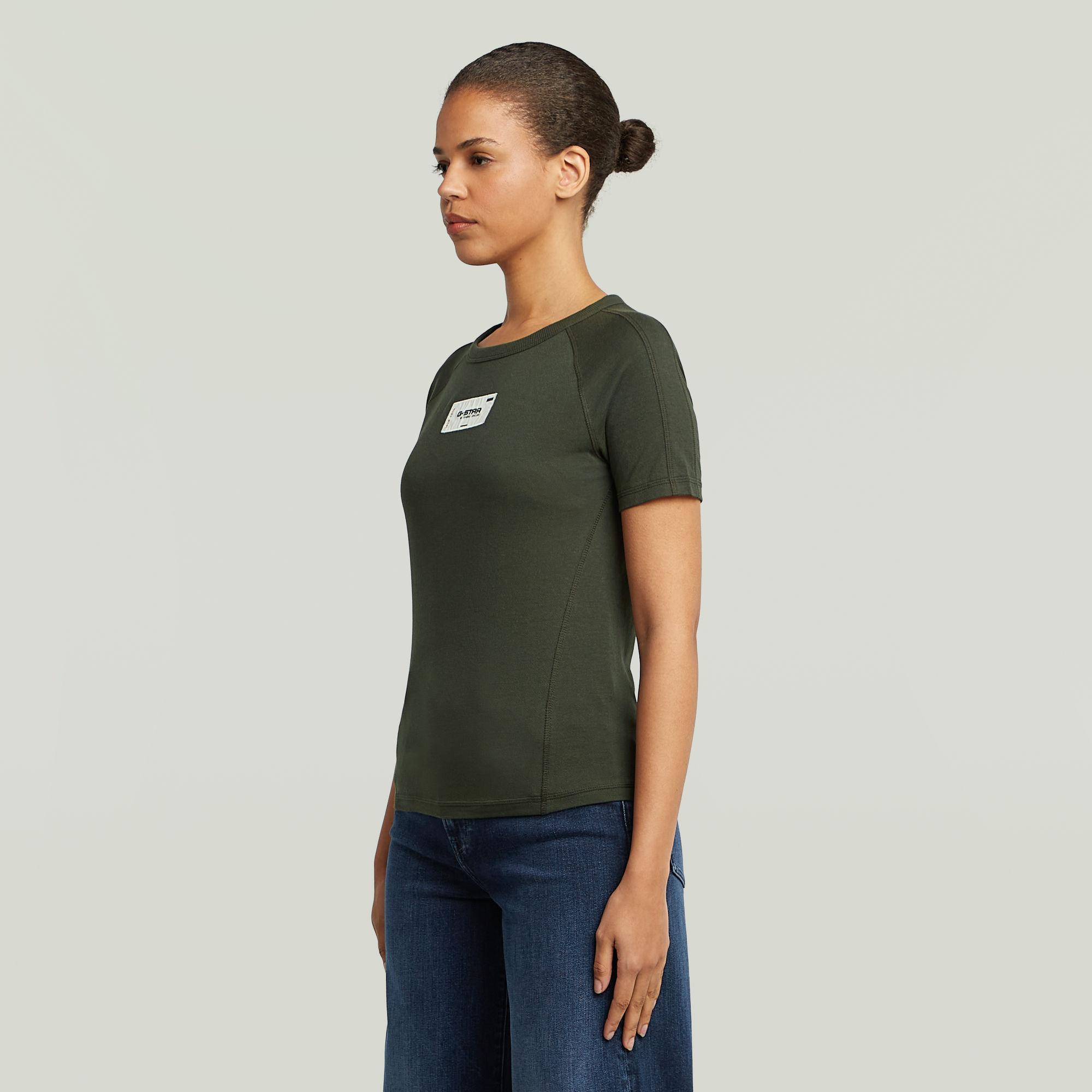 G-Star RAW Embro Patch Slim T-shirt Grijs Dames