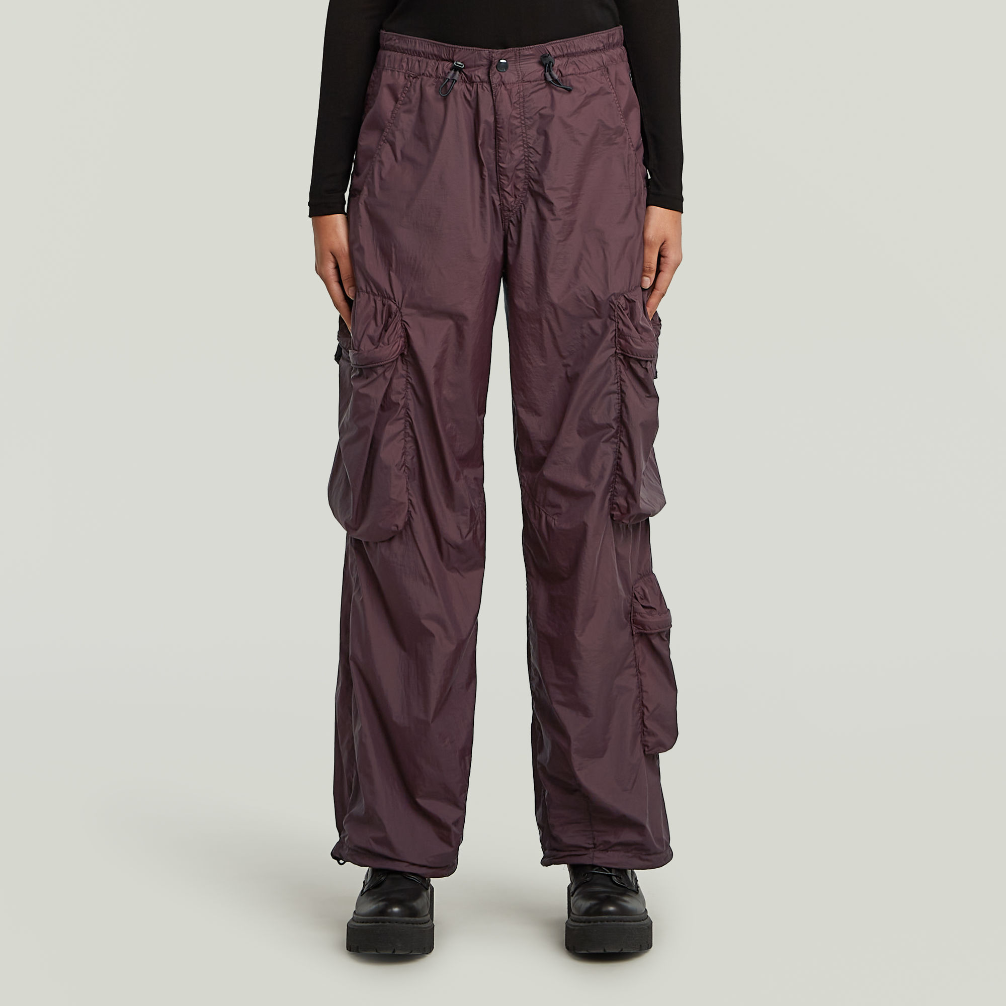 

Balloon Cargo Multi Pocket Pants - Purple - Women