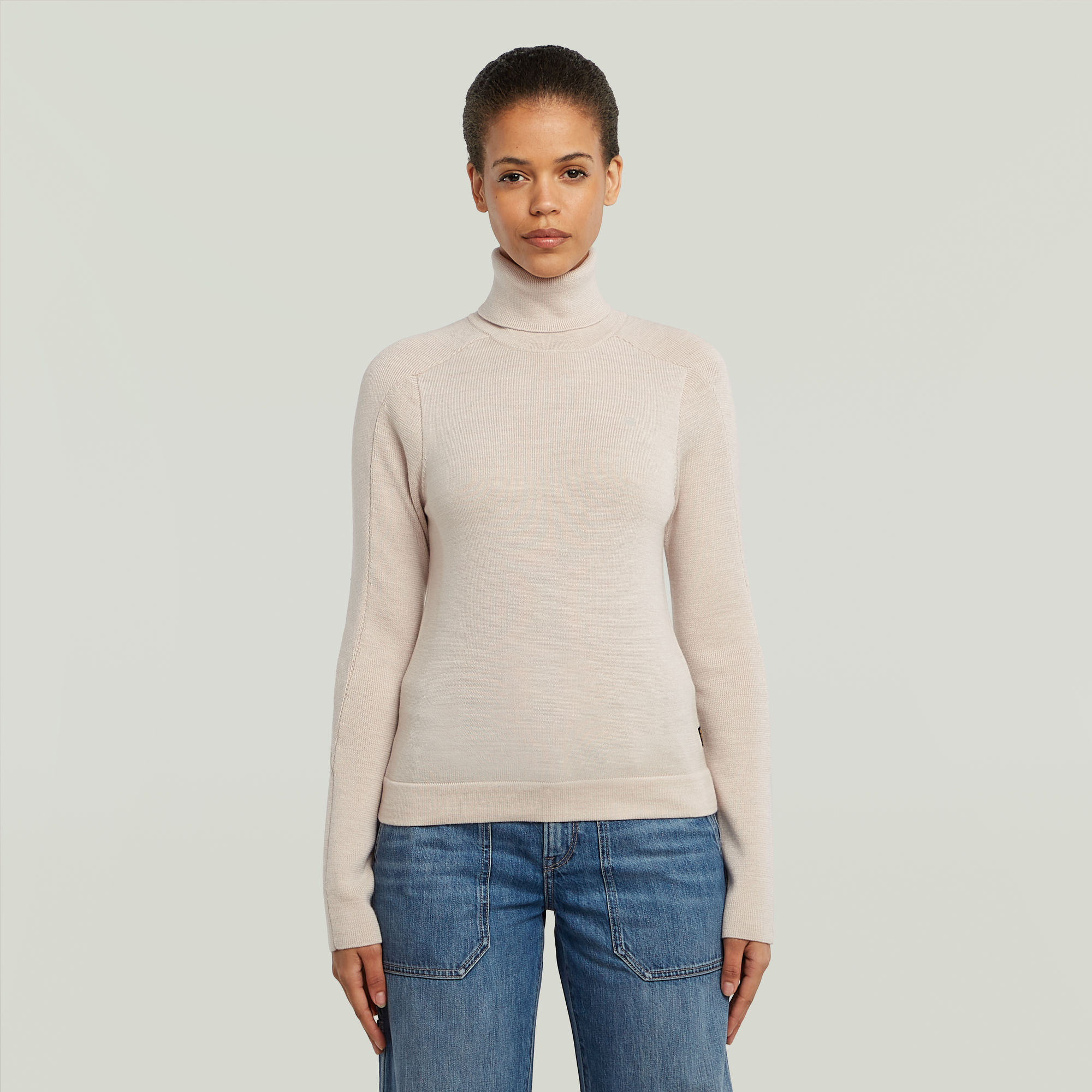 

Core Turtle Slim Gebreide Trui - Wit - Dames