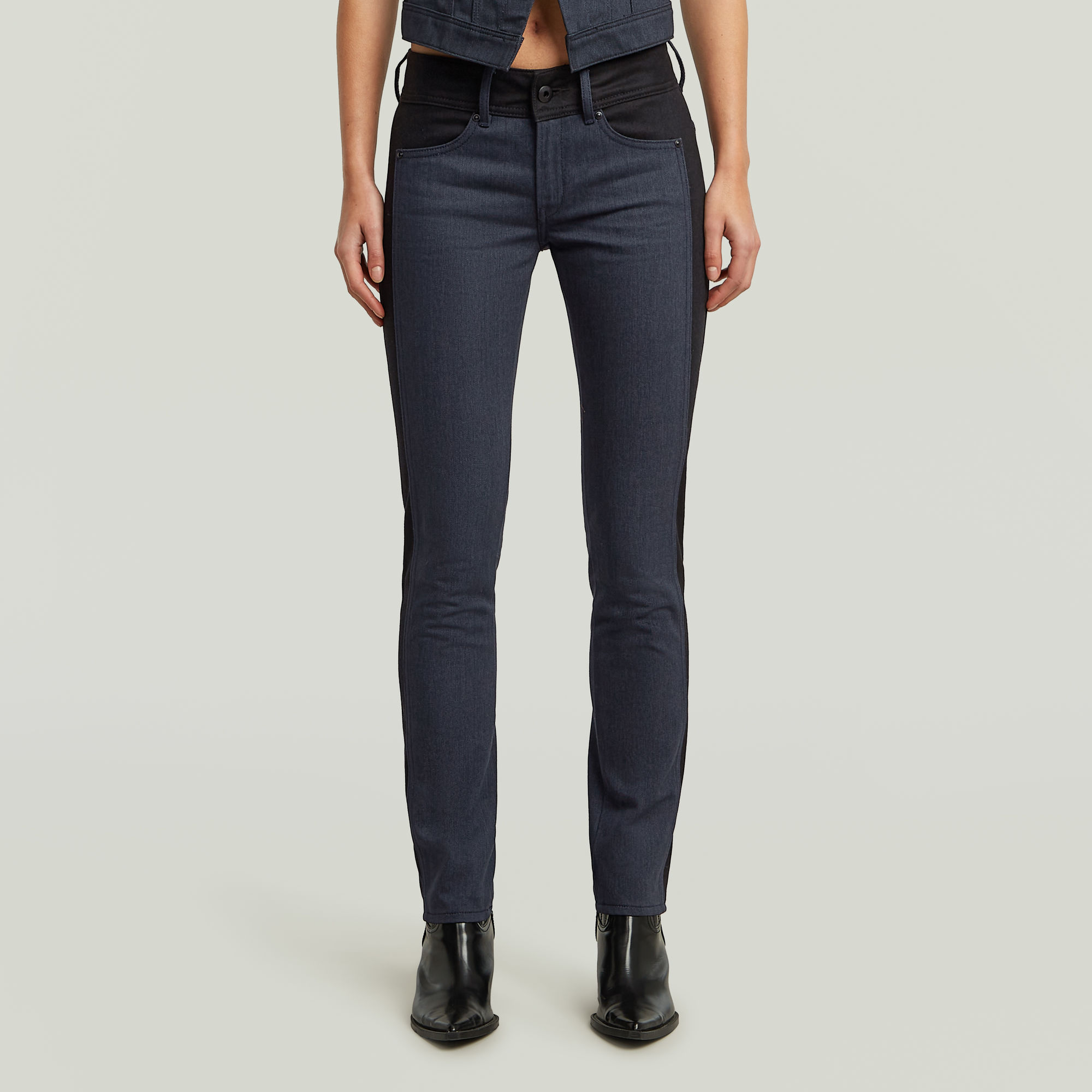 G-Star RAW Midge Slim Straight PM Jeans - Donkerblauw - Dames