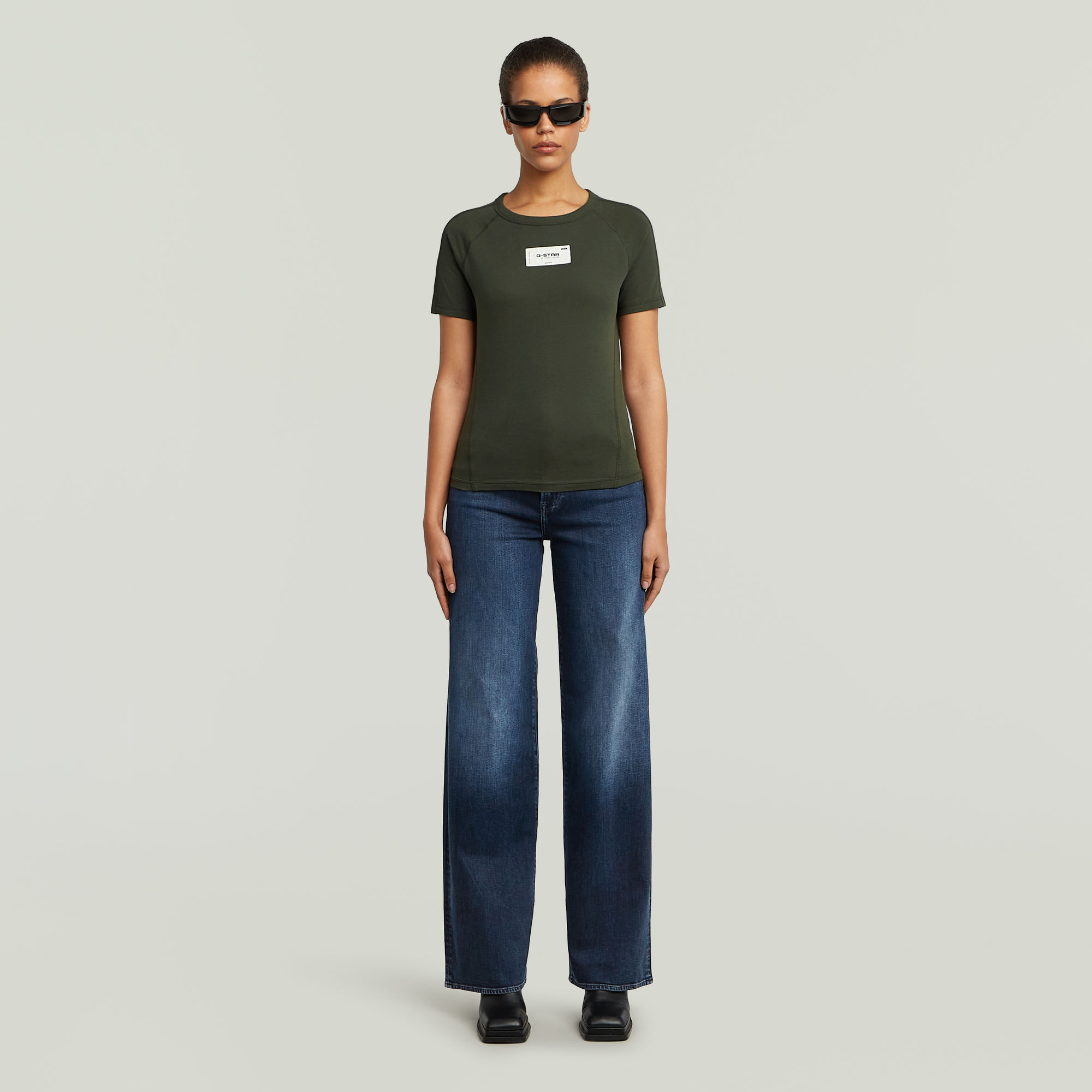 G-Star RAW Embro Patch Slim T-shirt Grijs Dames
