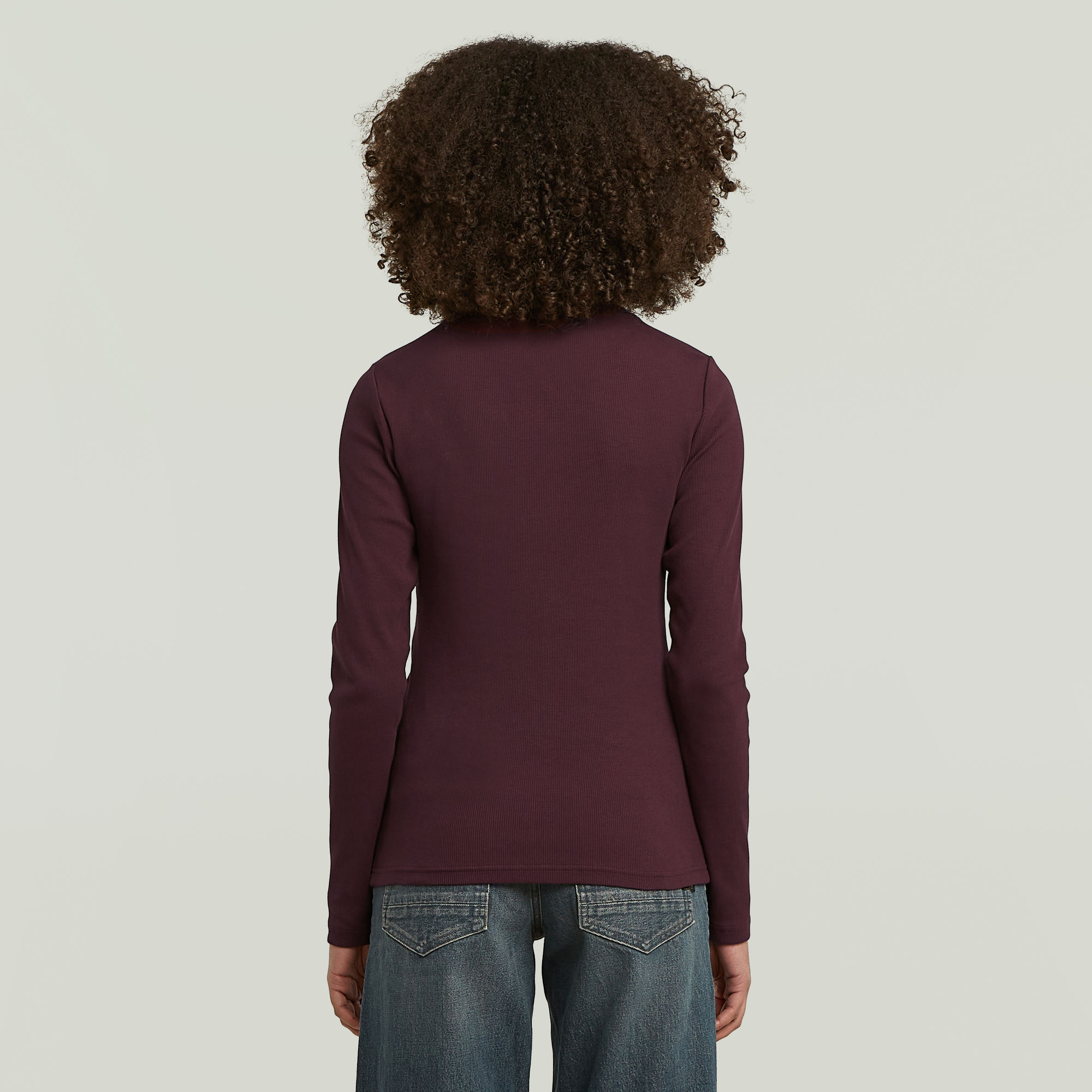 G-Star RAW A-Line Slim Rib Mock T-shirt Rood Dames