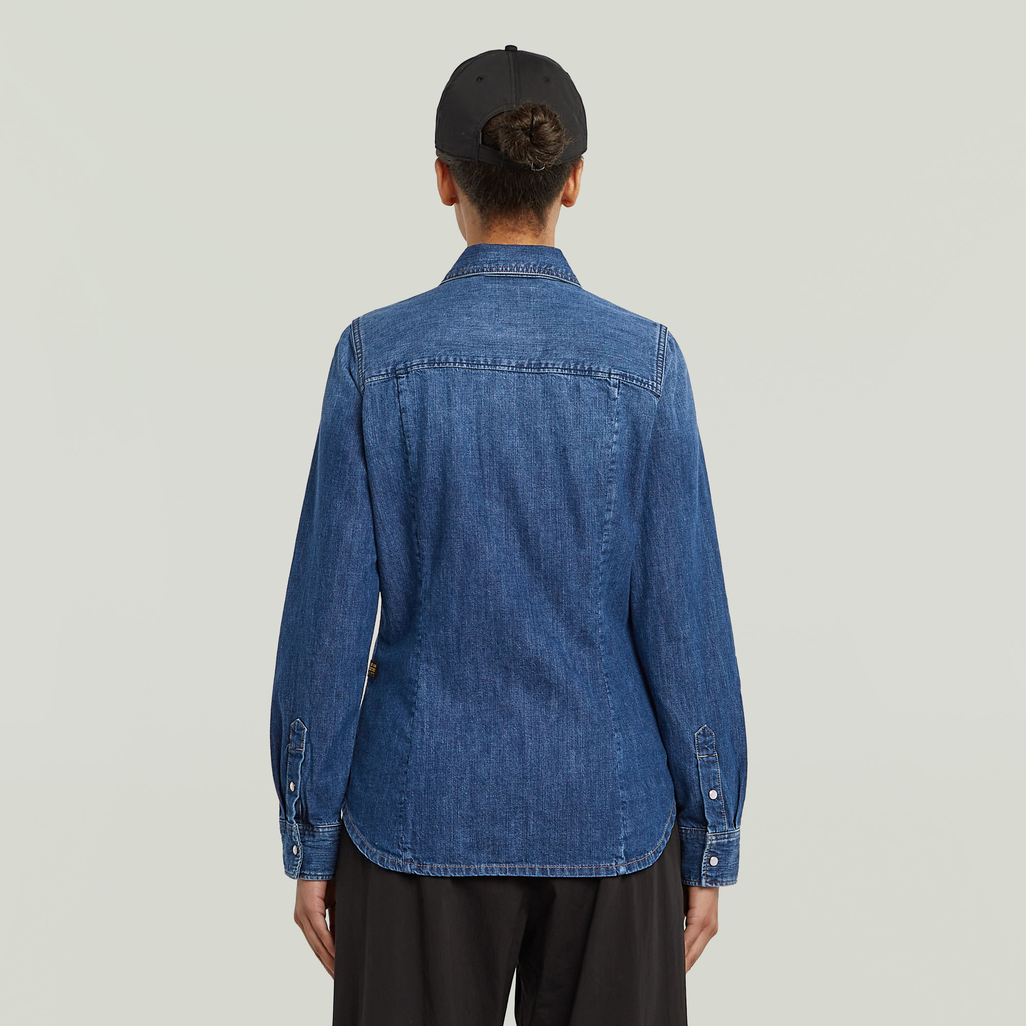 G-Star RAW Slim Western Overhemd Donkerblauw Dames
