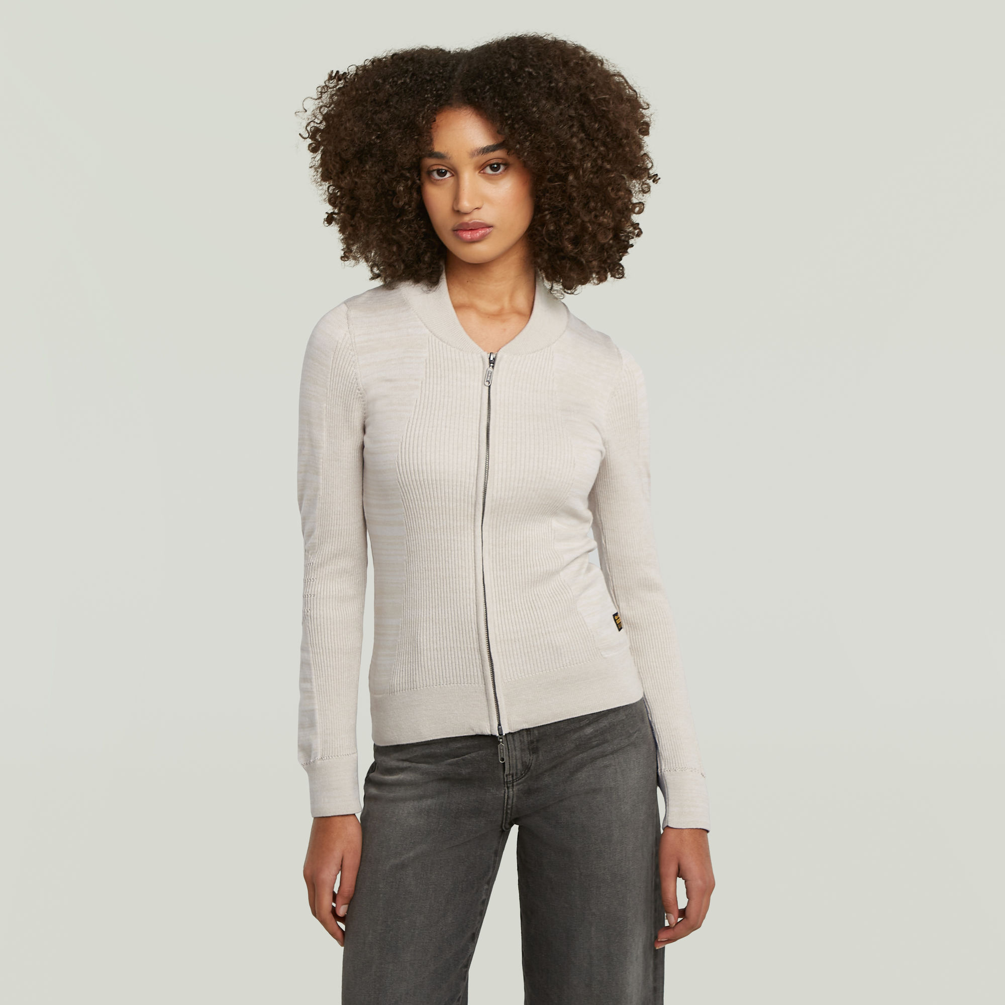 G-Star RAW 3D Biker Full Zip Slim Gebreide Trui Meerkleurig Dames