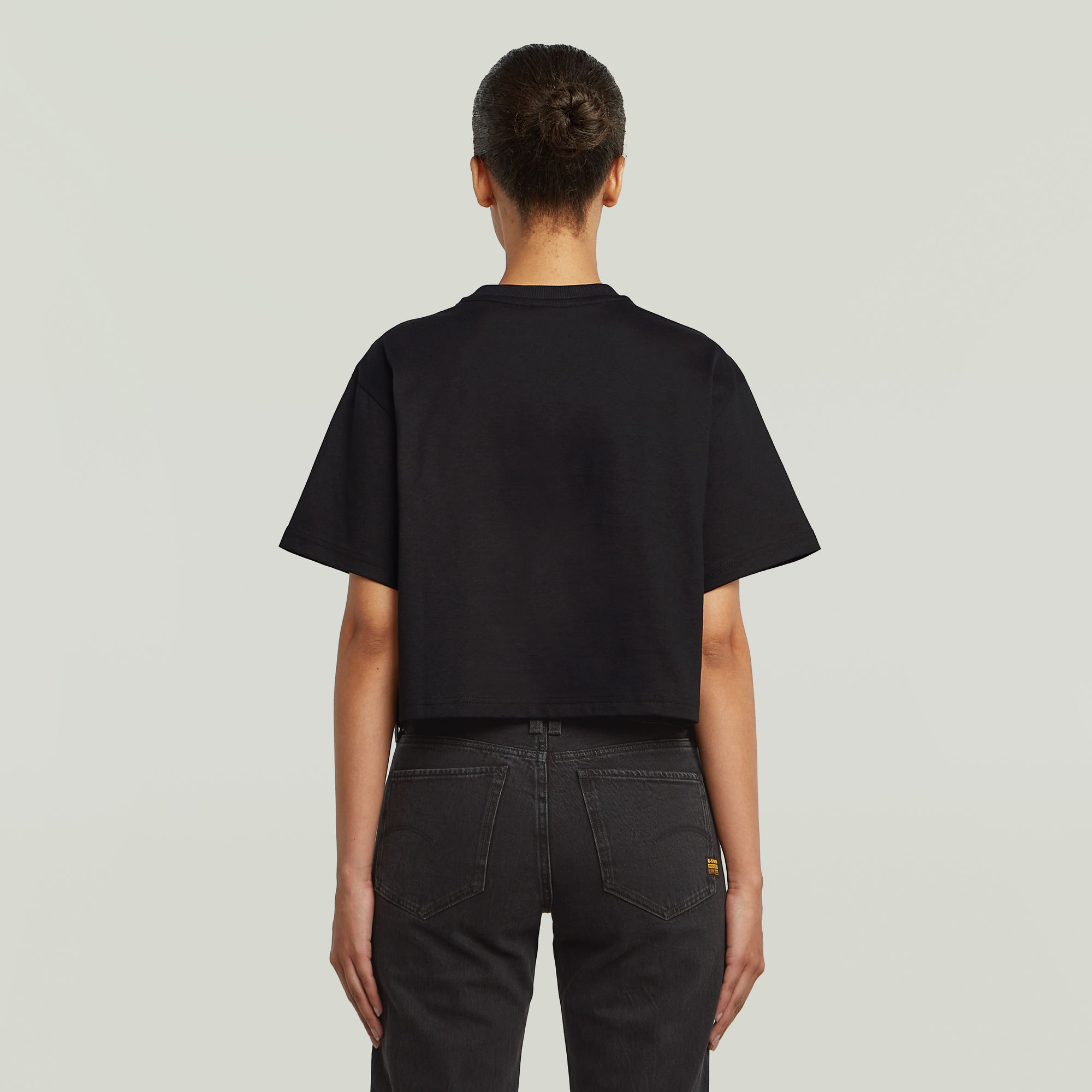 G-Star RAW Felt Logo Boxy T-shirt Zwart Dames