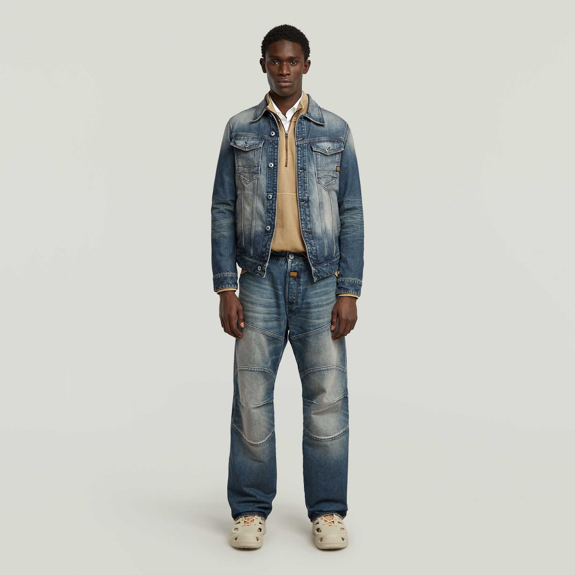 G-Star RAW G-STAR Elwood Unisex Low Loose Jeans Midden blauw Heren