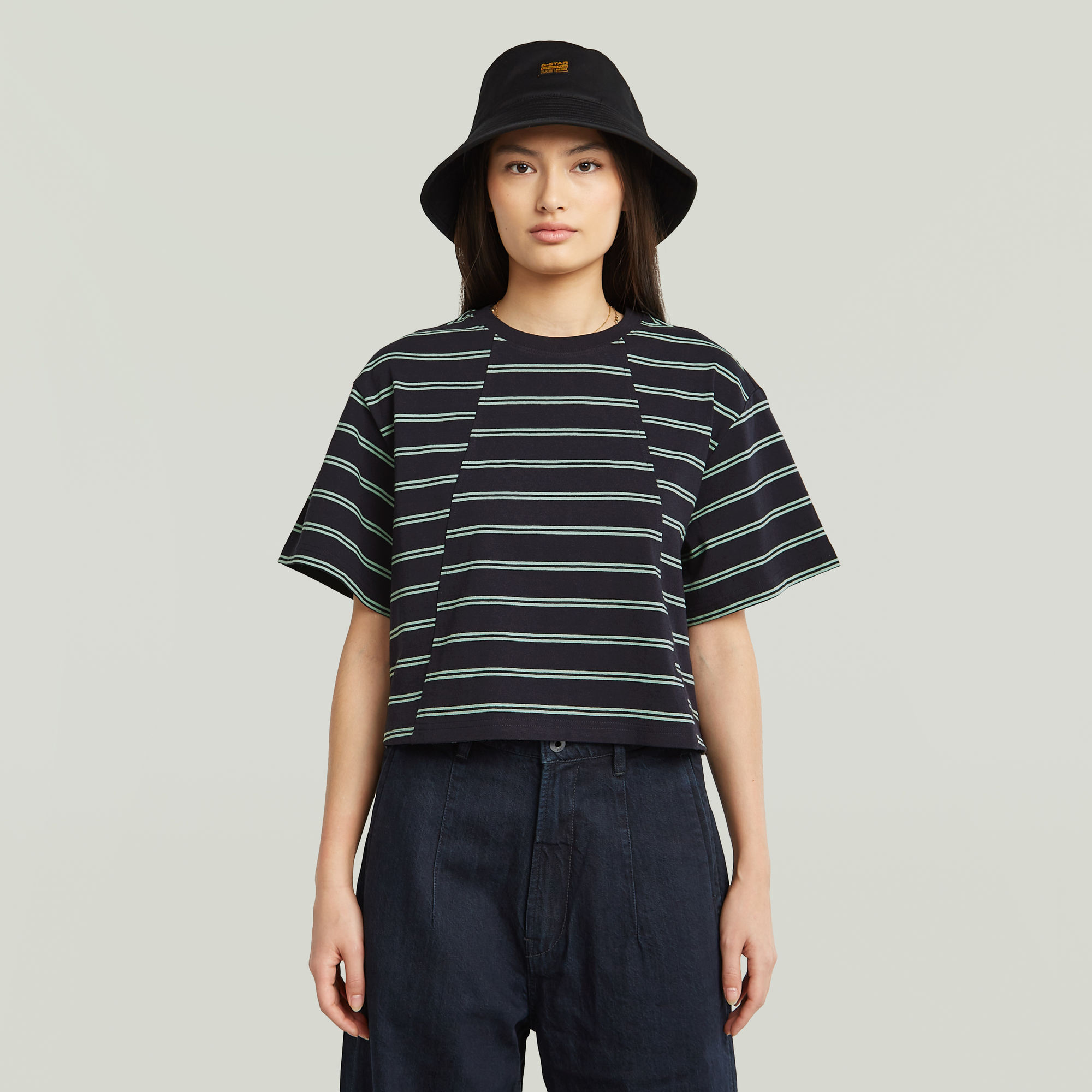 

A Line Stripe Boxy T-Shirt - Meerkleurig - Dames