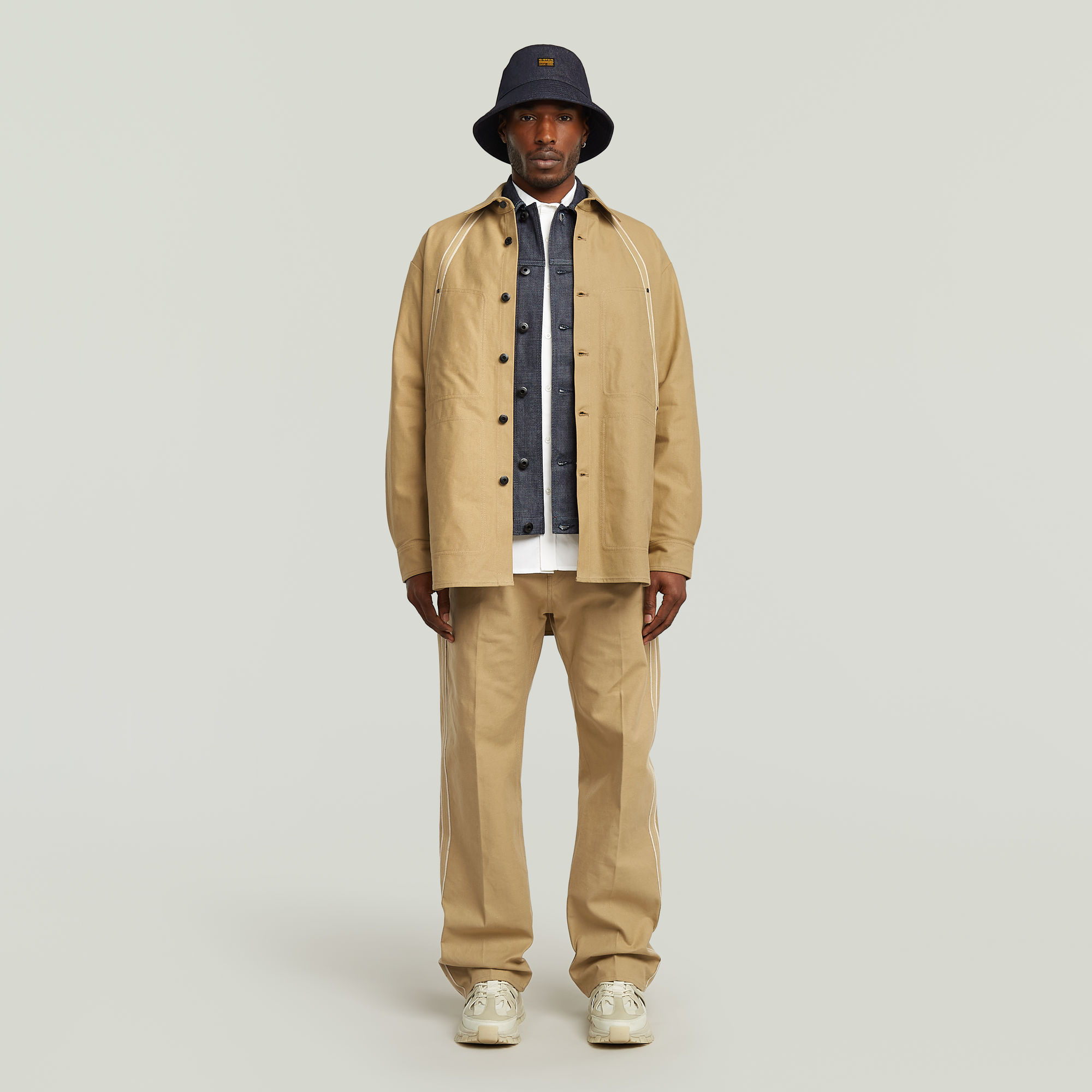 Thumbnail - Selvedge Overshirt - Beige - Herren