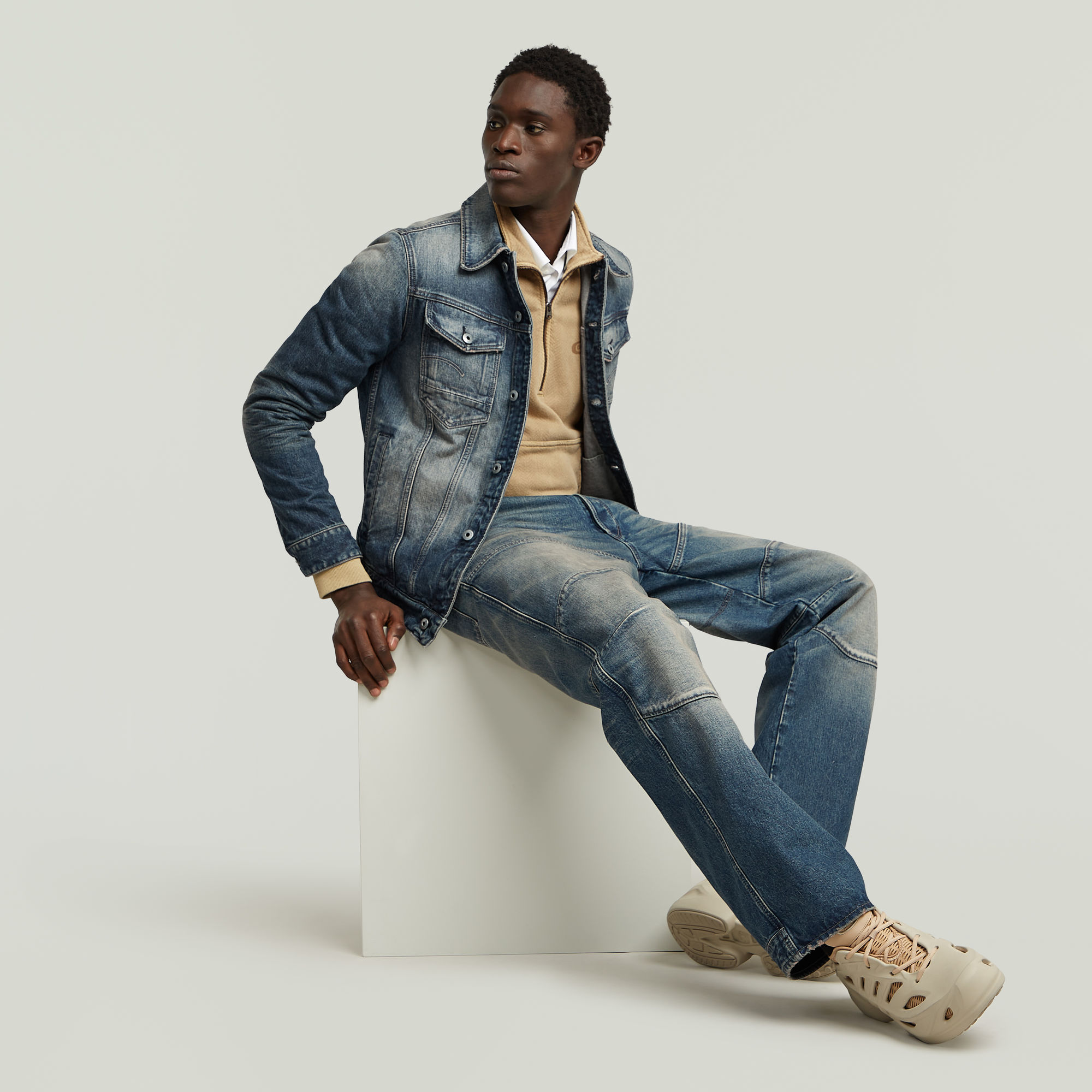 G-Star RAW G-STAR Elwood Unisex Low Loose Jeans Midden blauw Heren