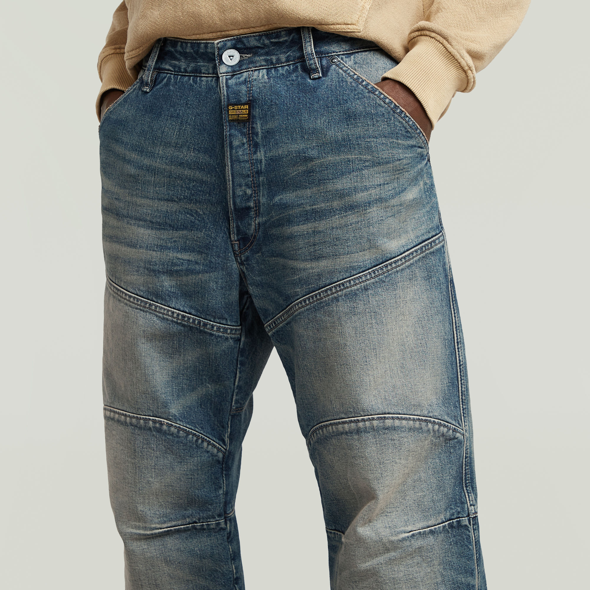 G-Star RAW G-STAR Elwood Unisex Low Loose Jeans Midden blauw Heren