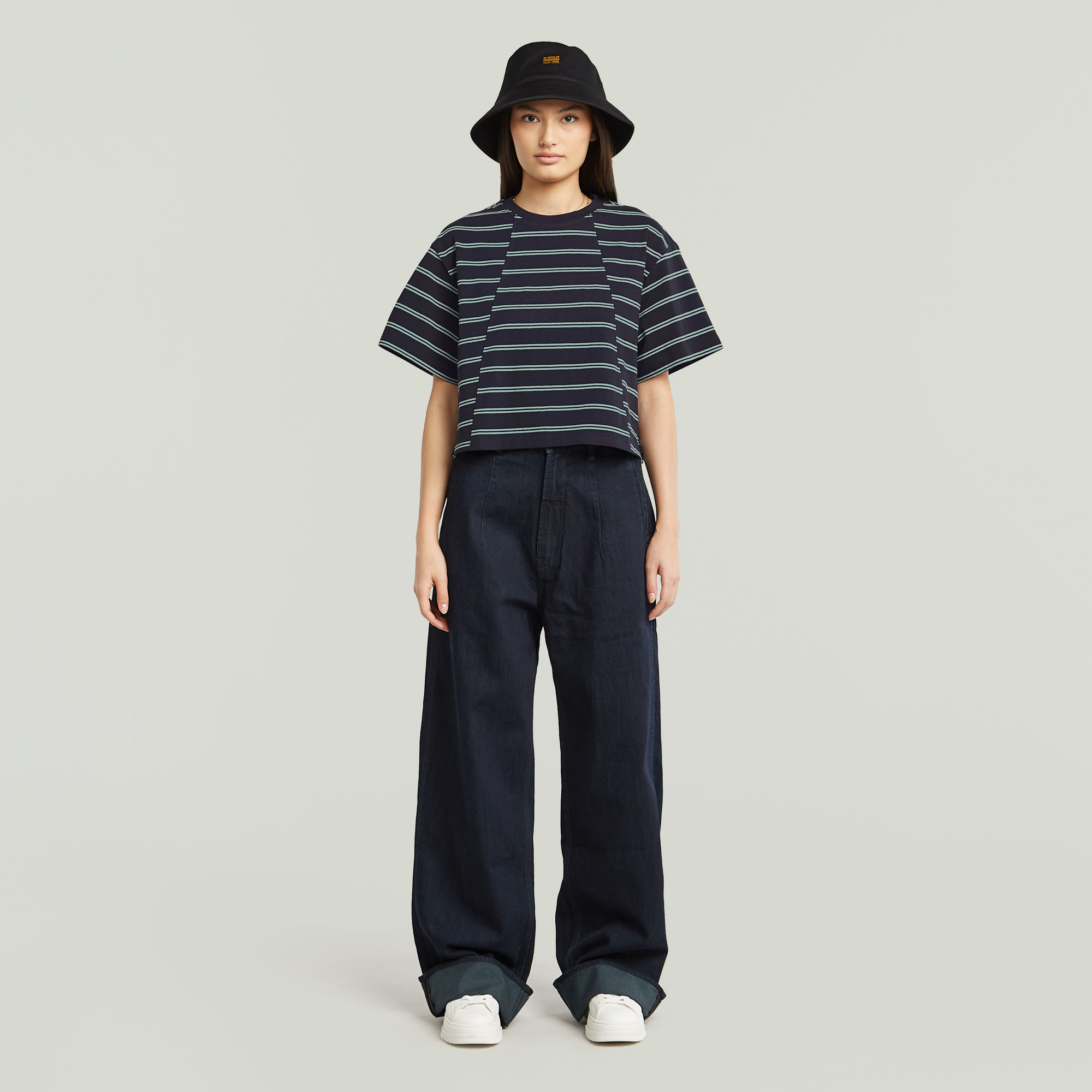 Thumbnail - A Line Stripe Boxy T-Shirt - Mehrfarbig - Damen