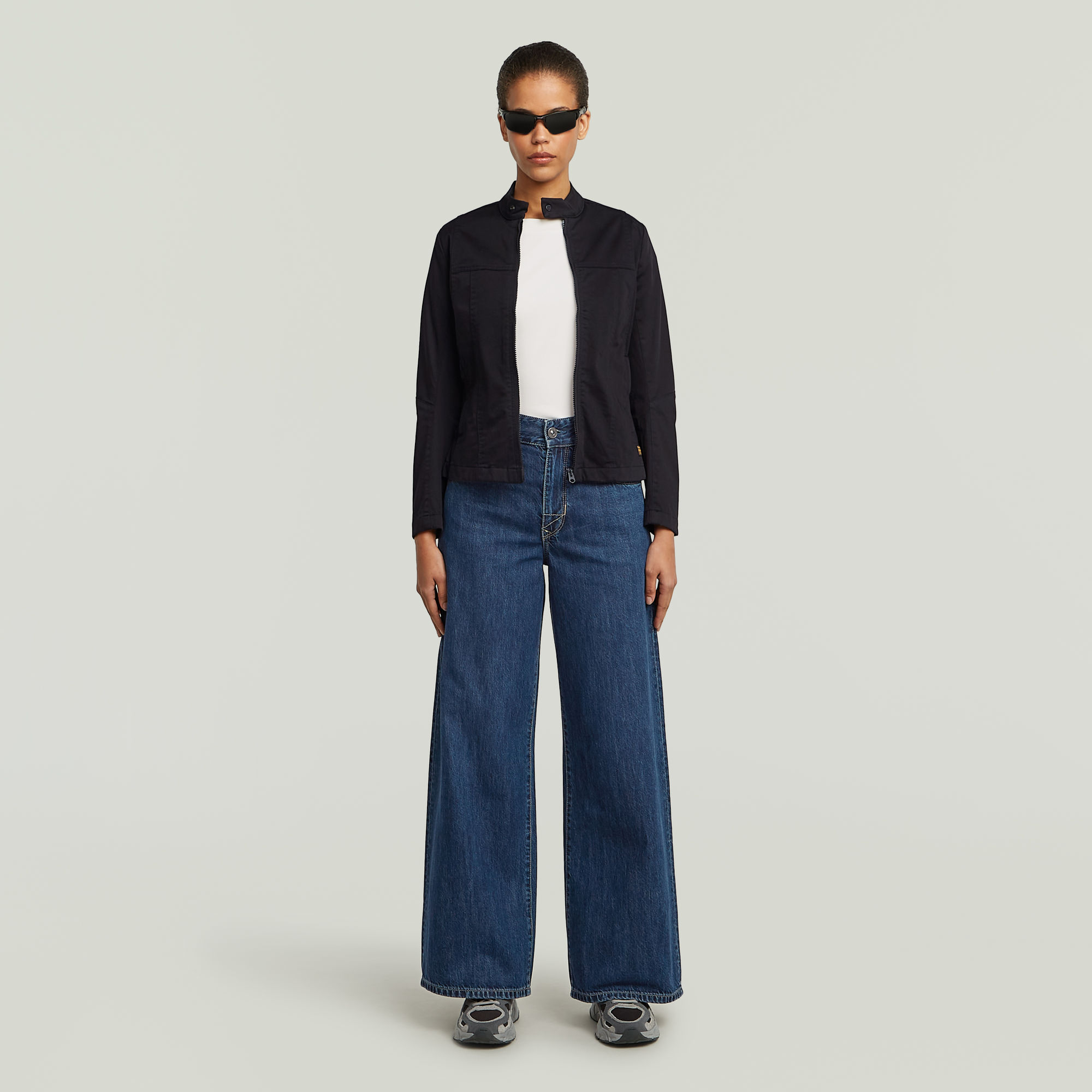 Thumbnail - Biker Overshirt - Schwarz - Damen