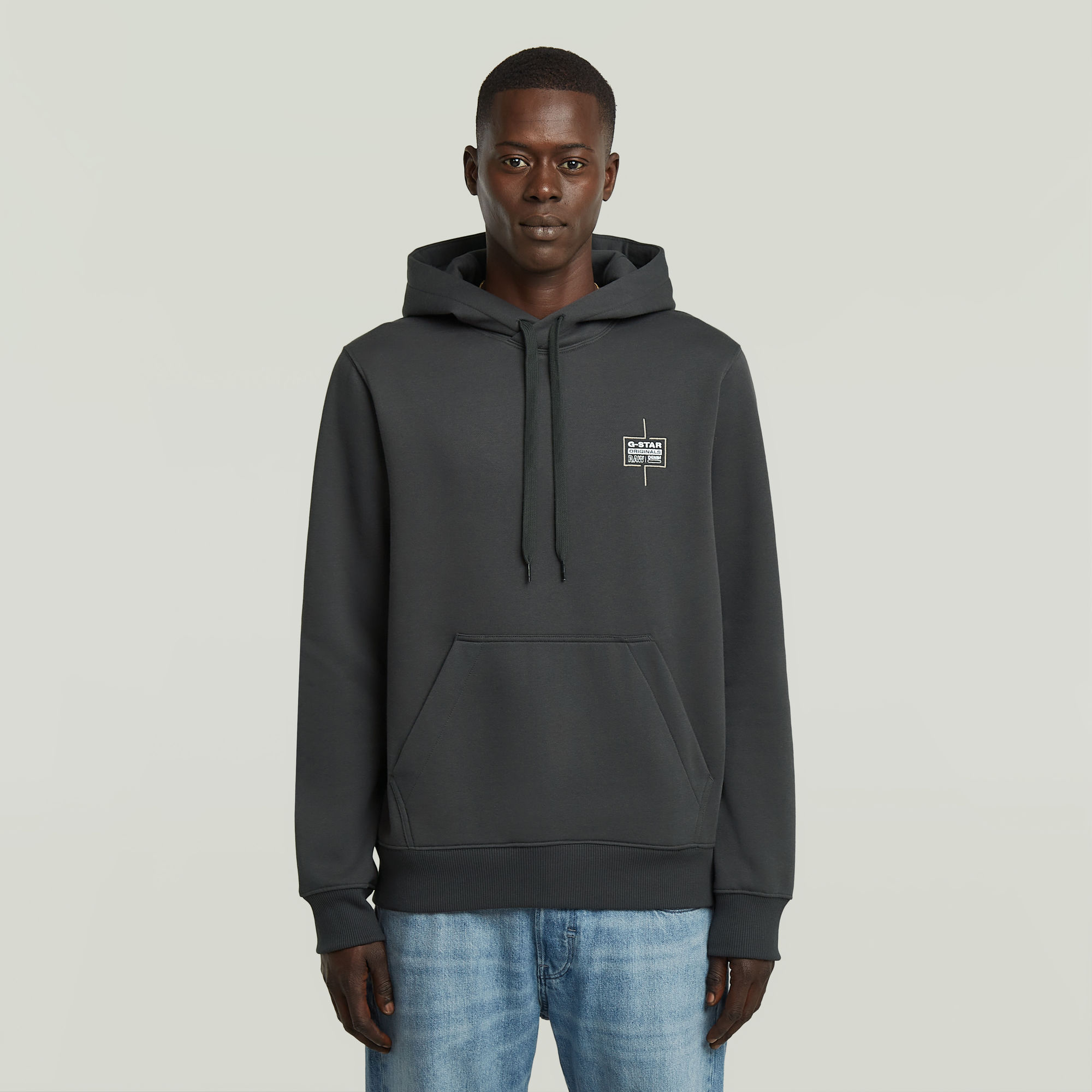 G-Star RAW Logo Hoodie Grijs Heren