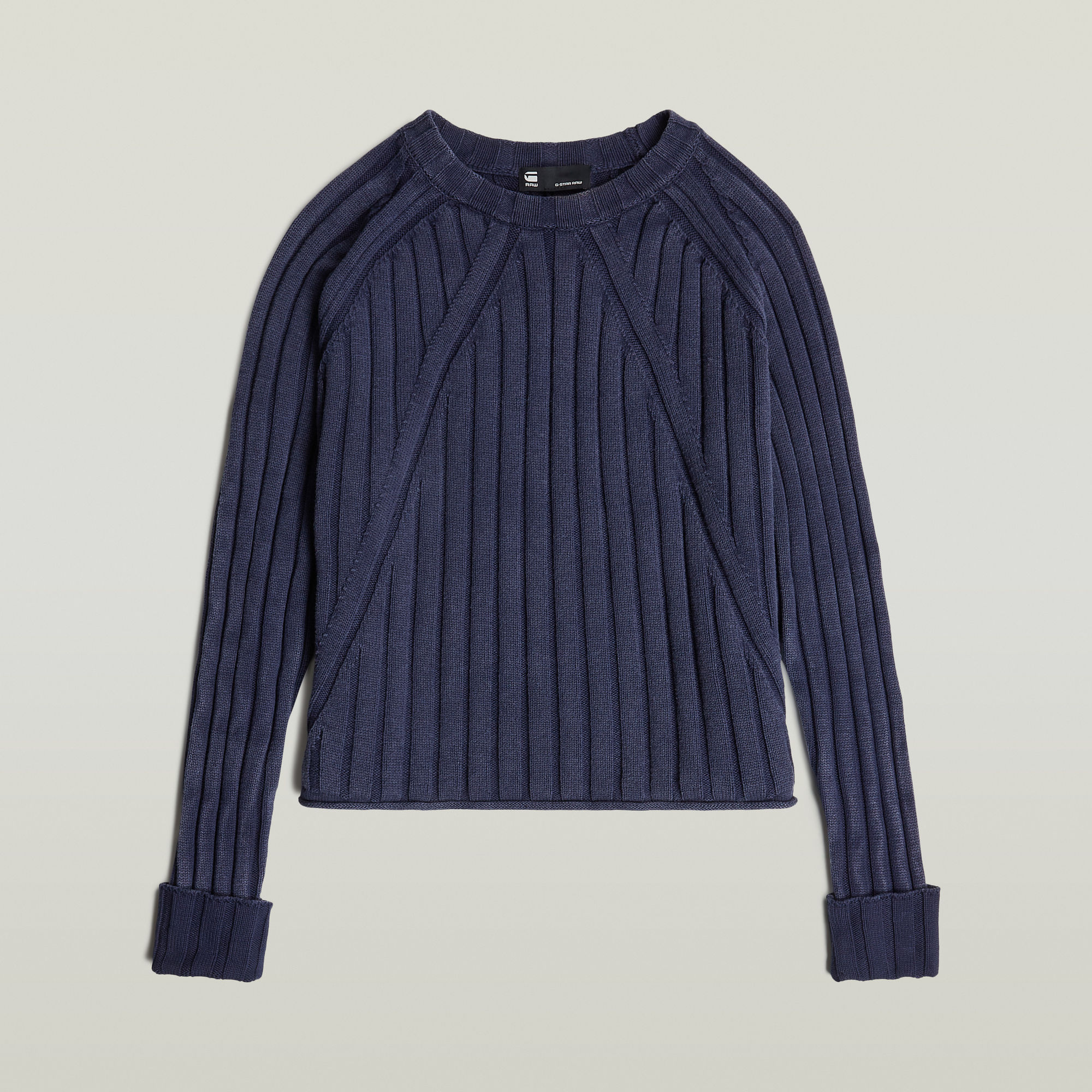 Thumbnail - Washed Loose Knit - Dunkelblau - Damen